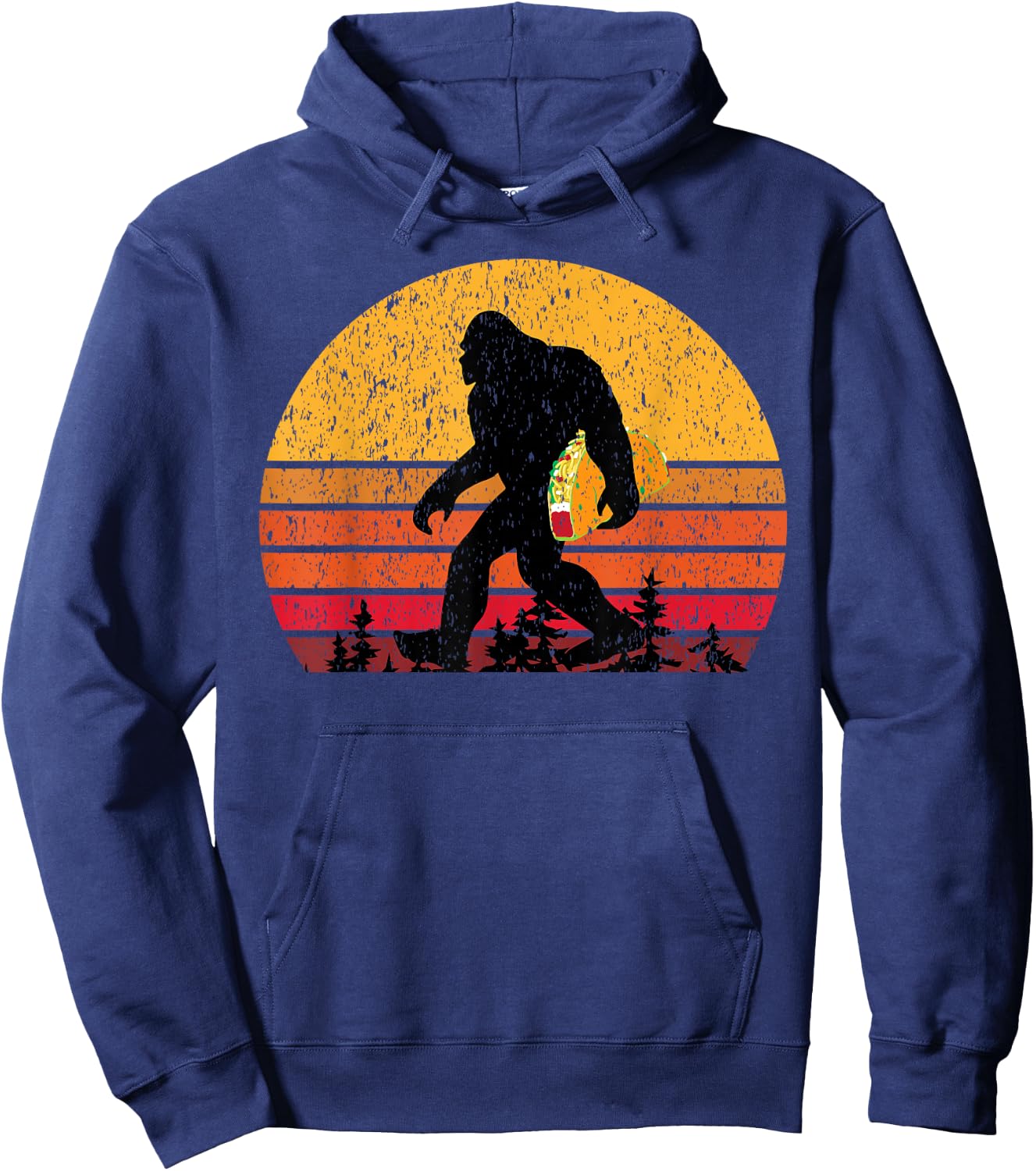 Bigfoot T Shirt & Men Carrying Taco Hoodie - Hoodie | Navy