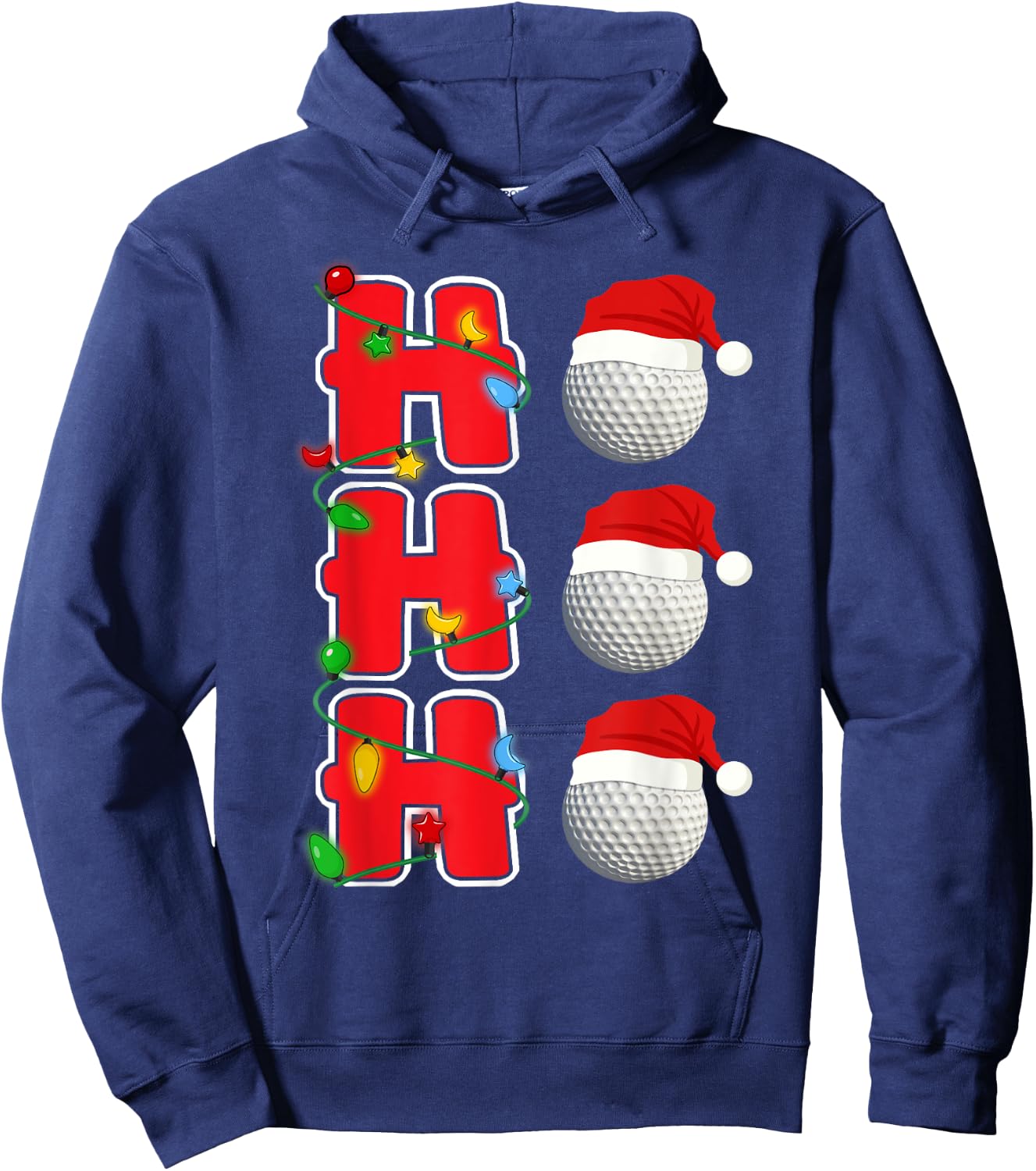 Ho-Ho-Ho Santa Golf Christmas Gift Hoodie - Hoodie | Navy