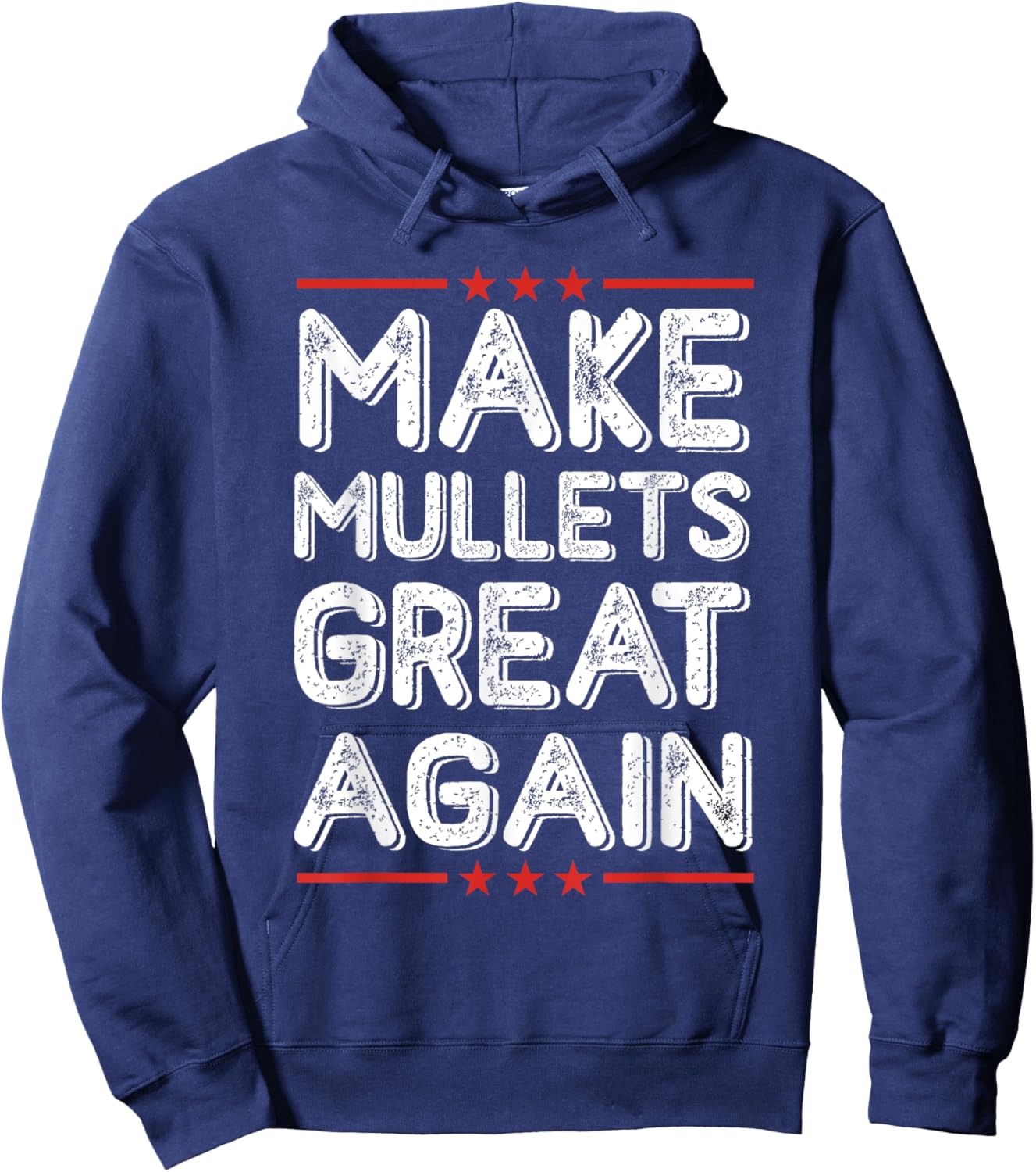Make Mullets Great Again Vintage Hairstyle Hoodie - Hoodie | Navy