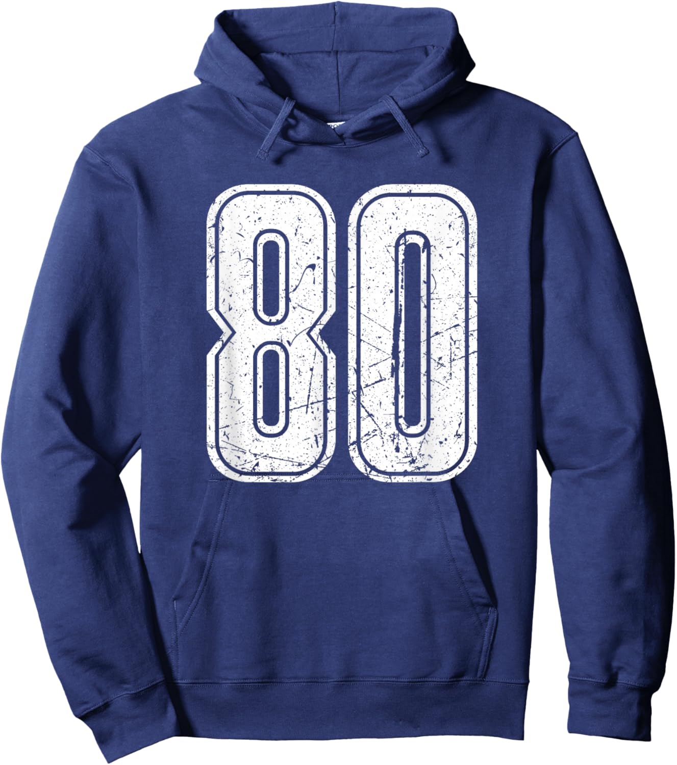 Not No. 80 Sport White Varsity Number 80 Hoodie - Hoodie | Navy