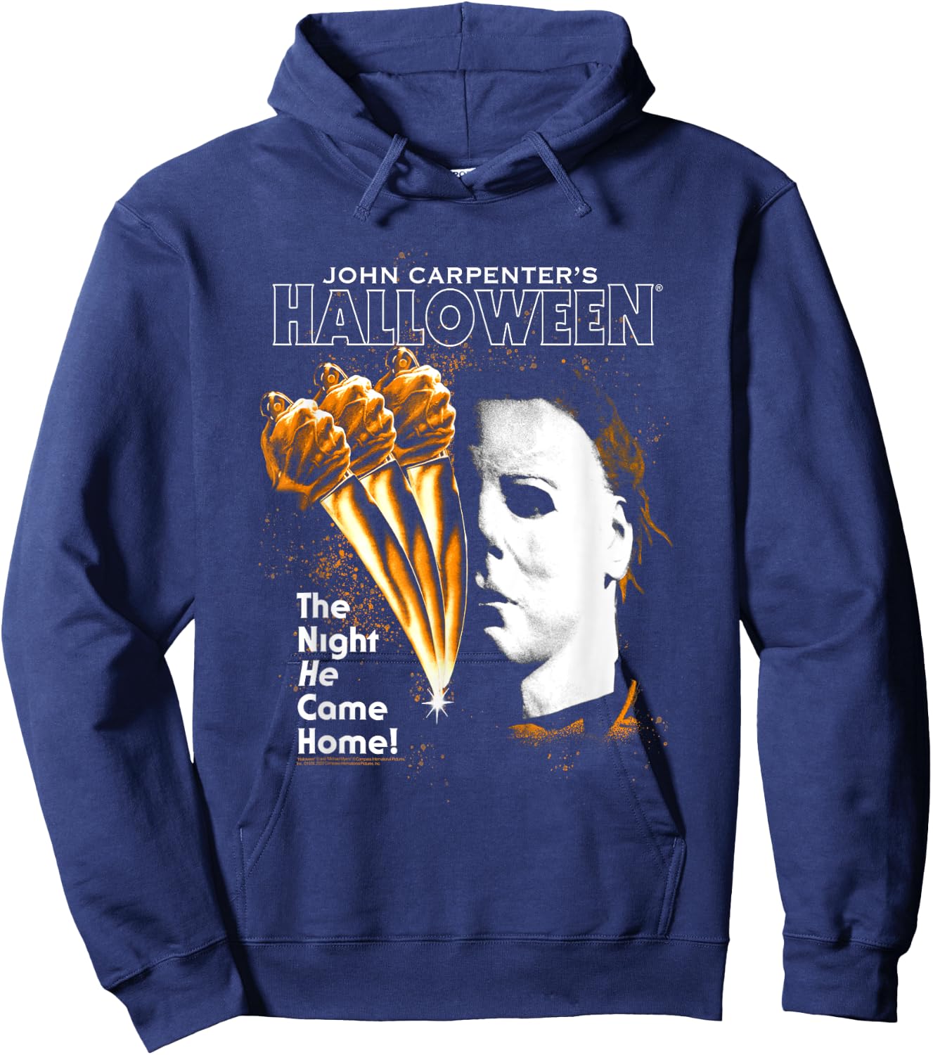 Halloween Moving Knife Poster Hoodie - Hoodie | Navy