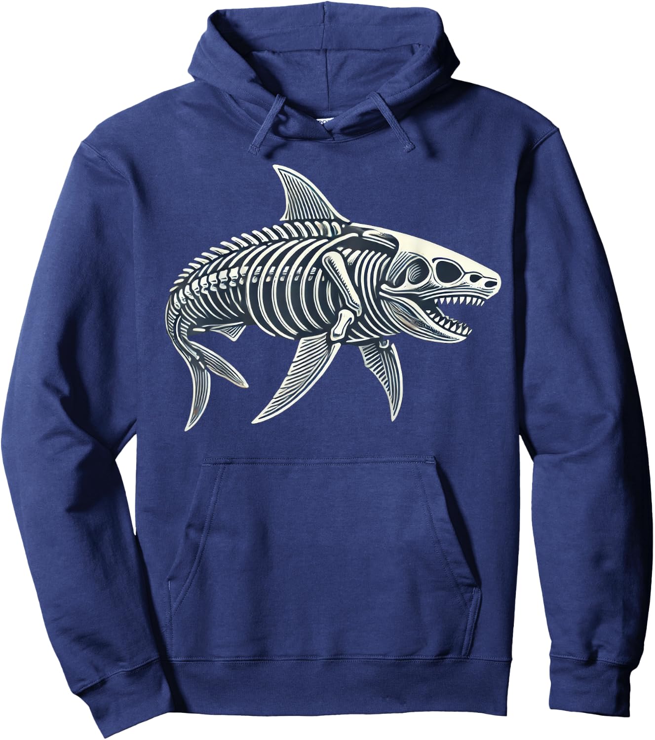 Shark Skeleton Halloween Hoodie - Hoodie | Navy