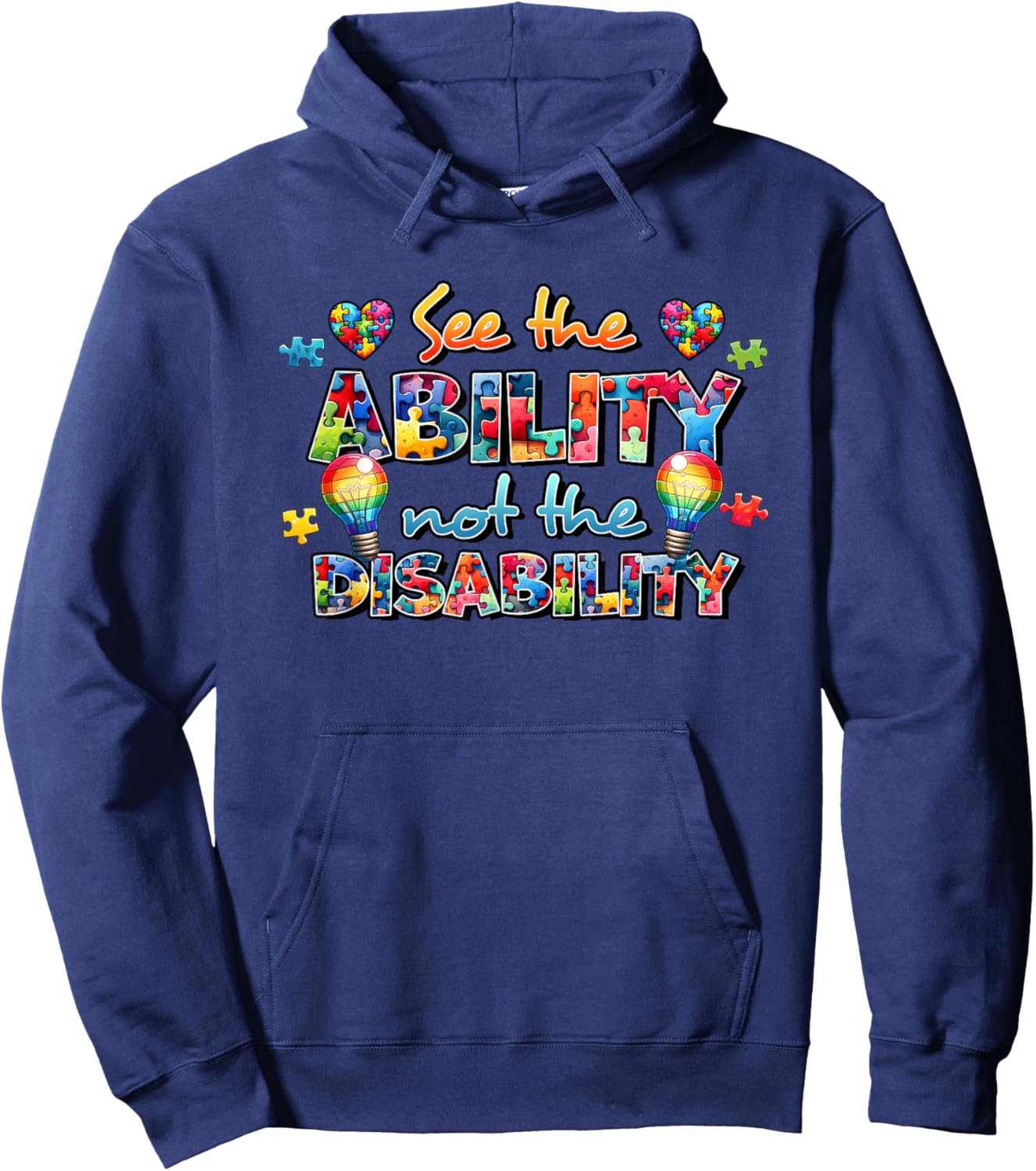 Autism Awareness Heart for Friends and Family Hoodie - Hoodie | Navy