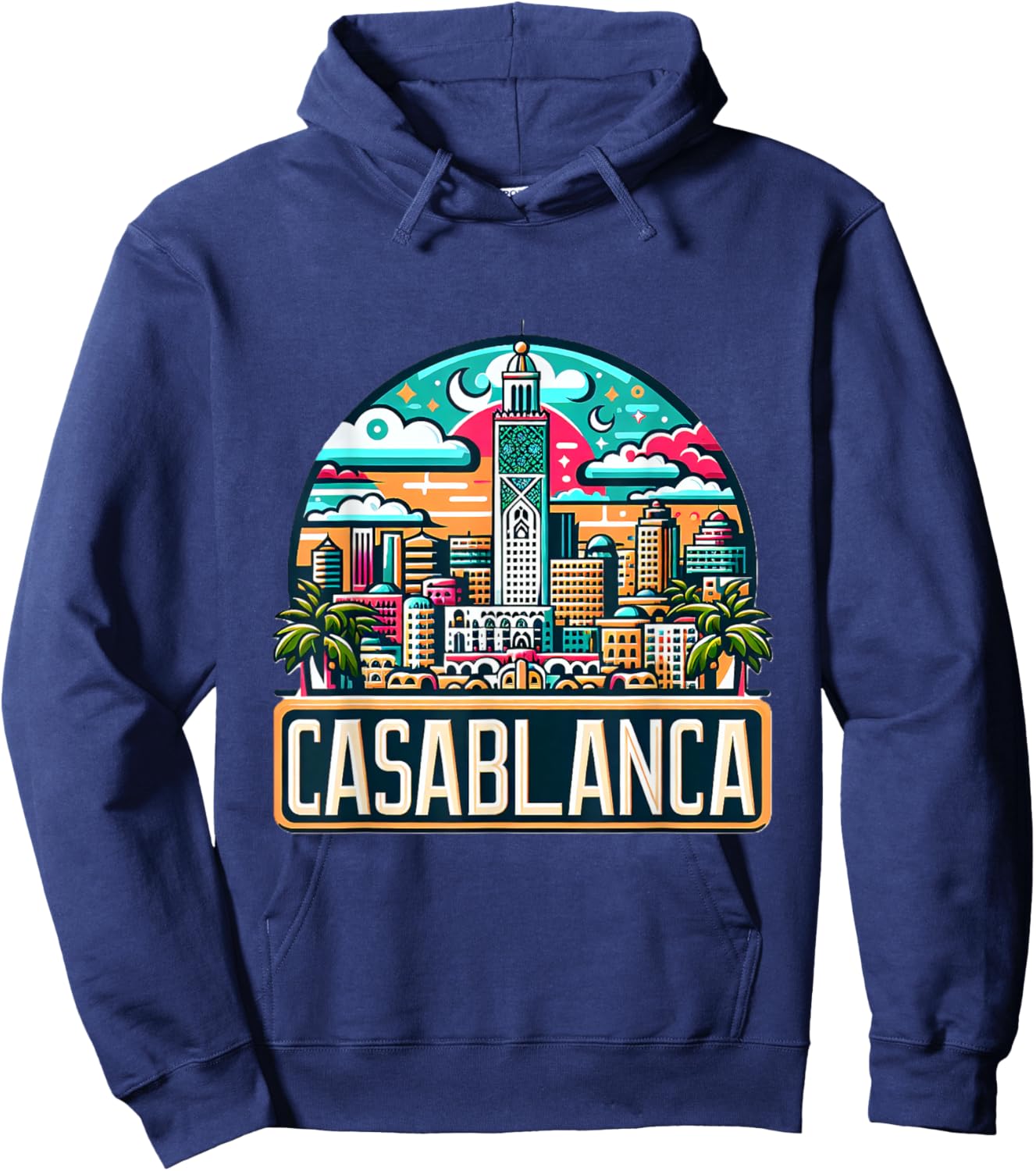 Morocco Casablanca Skyline Moroccan Costume Hoodie - Hoodie | Navy
