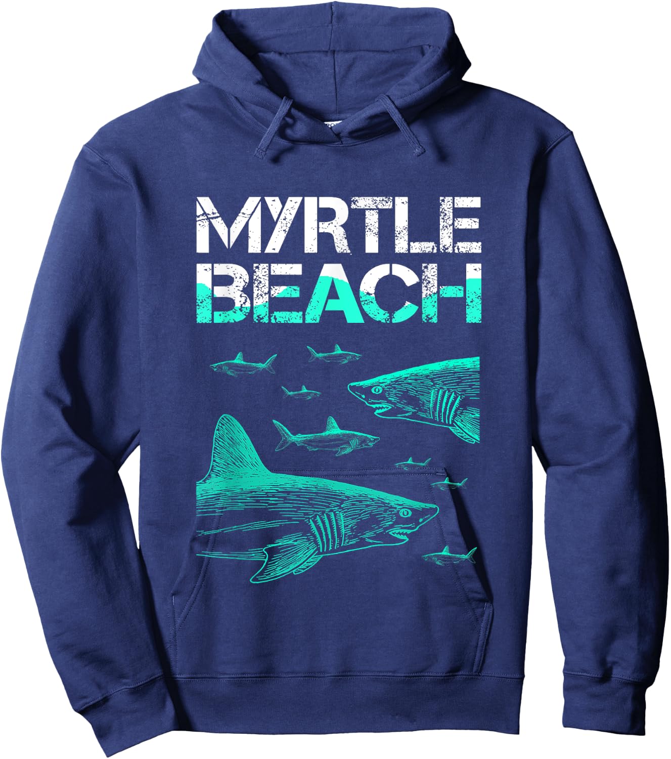 Myrtle Beach Shark Men Women Girls Kids Hoodie - Hoodie | Navy