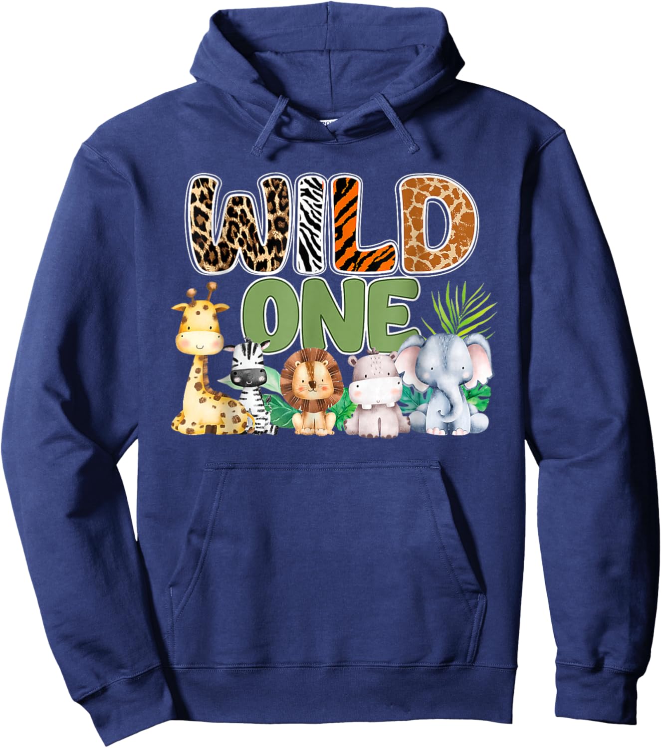 Wild One 1st Birthday Safari Family Matching Hoodie - Hoodie | Navy