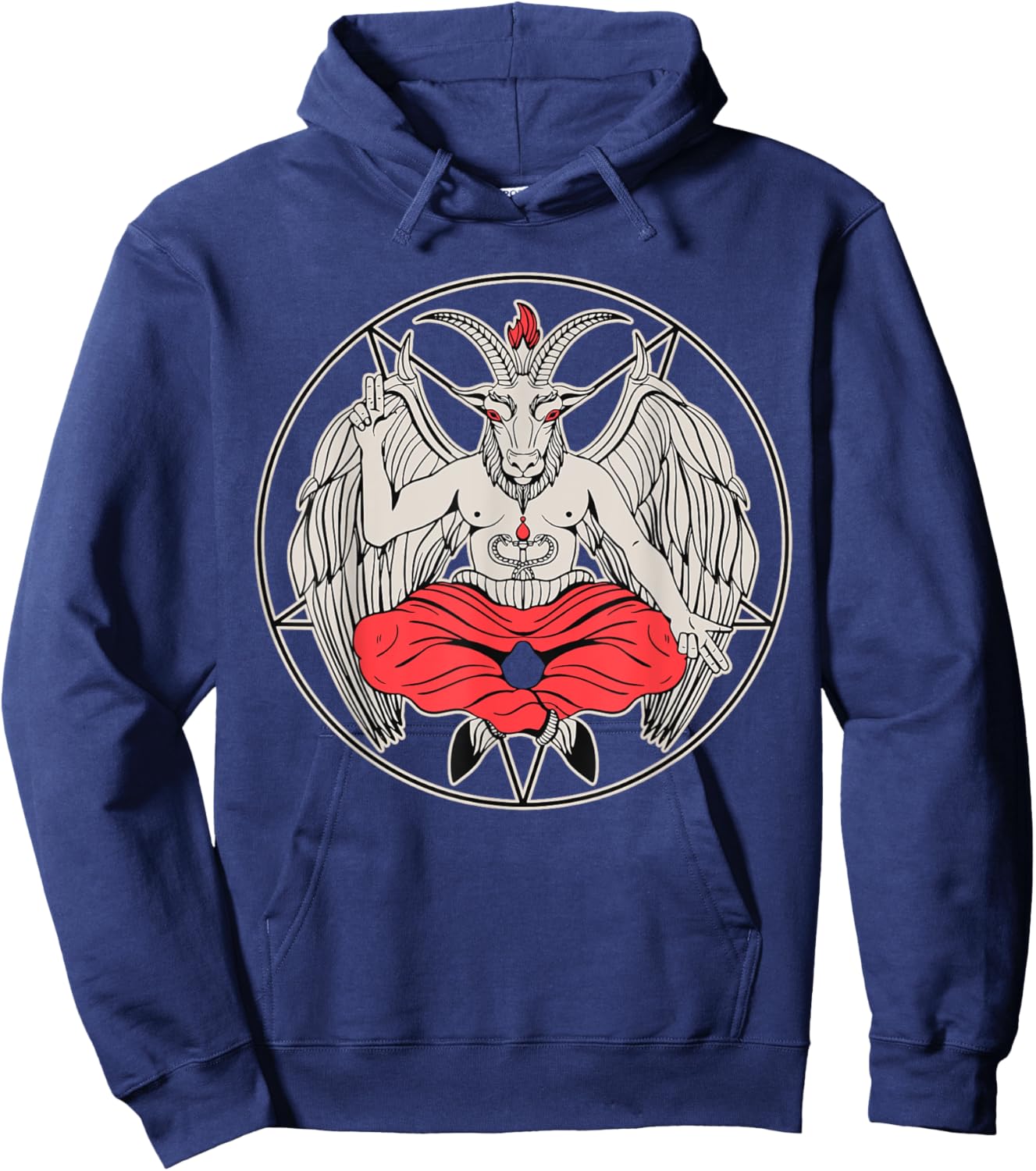 Baphomet Satanic Hoodie - Hoodie | Navy