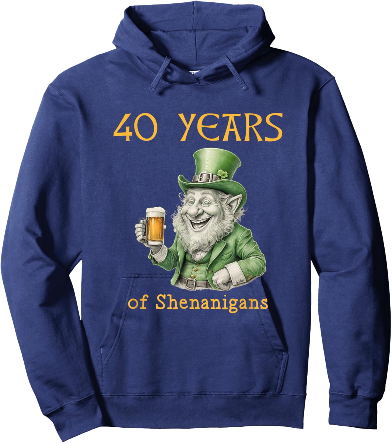 40th Birthday St. Patrick's Day Irish Hoodie - Hoodie | Navy