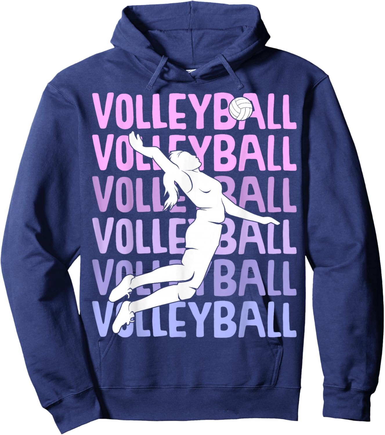 Volleyball Girls Kids Women Hoodie - Hoodie | Navy
