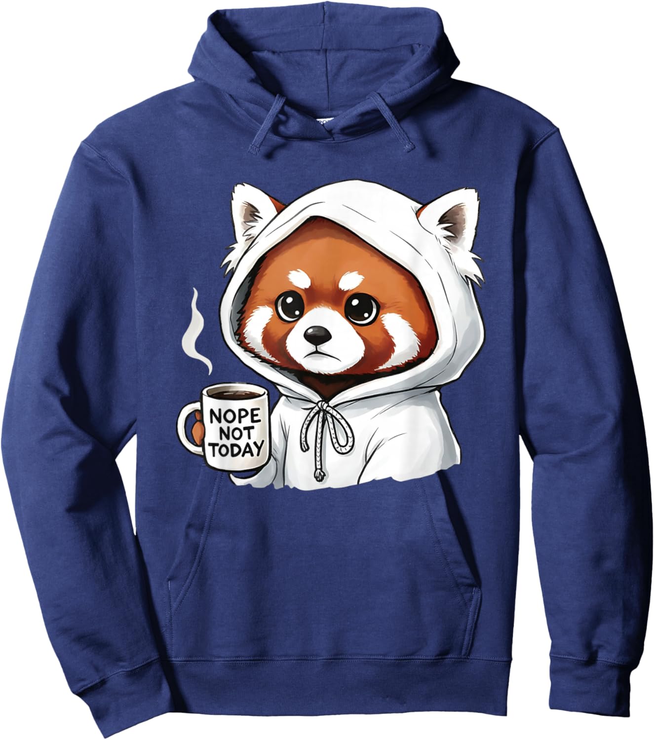 Red Pand Nope Not Today Hoodie - Hoodie | Navy