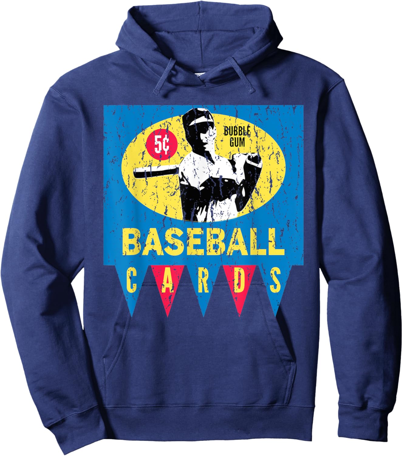 Retro 50s Baseball Card Wrapper Hoodie - Hoodie | Navy