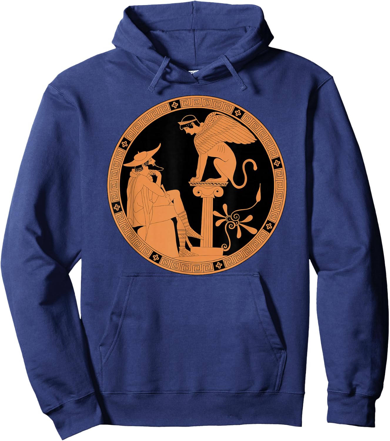 Oedipus and the Sphinx of Thebes Hoodie - Hoodie | Navy