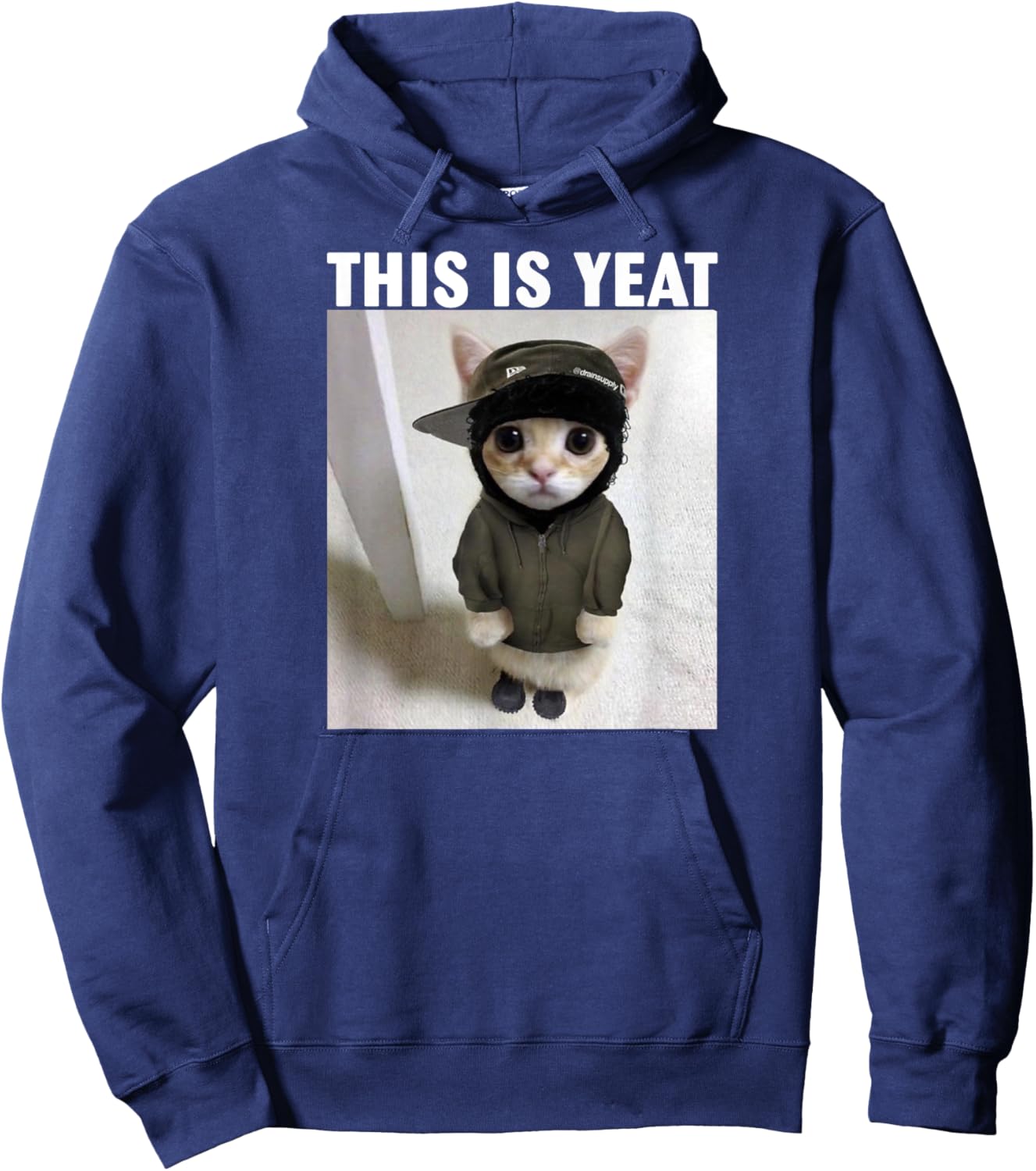 Cat This is Yeat Meme Hoodie - Hoodie | Navy
