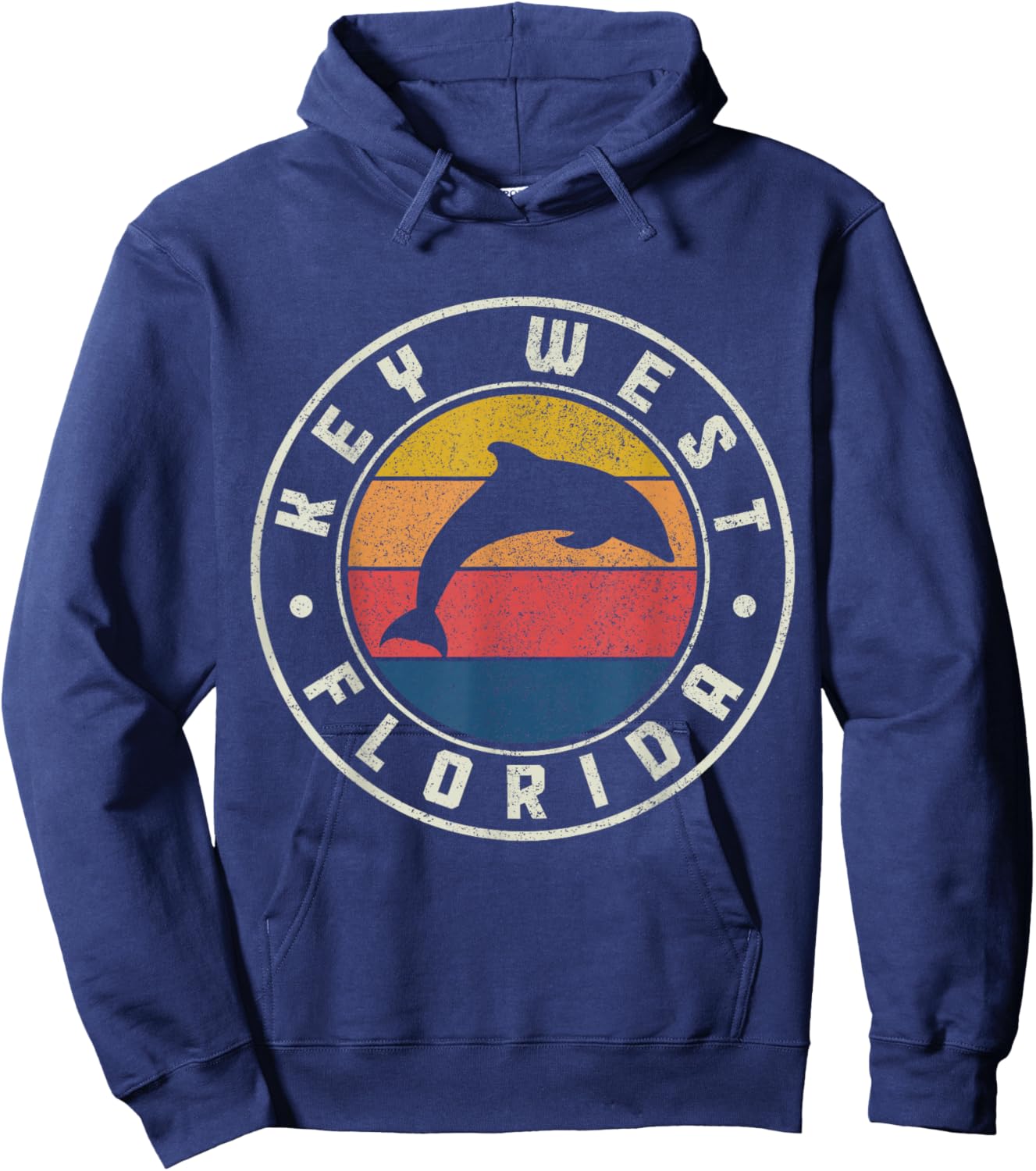 Key West Florida Dolphin Souvenir Vintage Hoodie - Hoodie | Navy