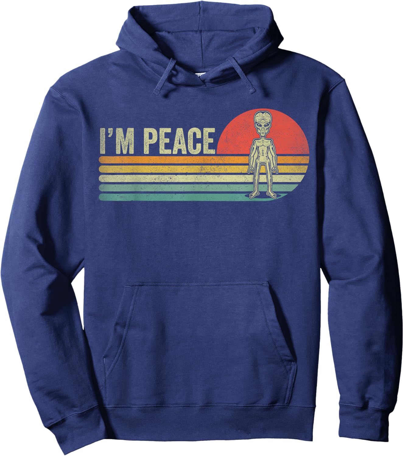 I Come In Peace im Peace Matching Couples Alien Hoodie - Hoodie | Navy