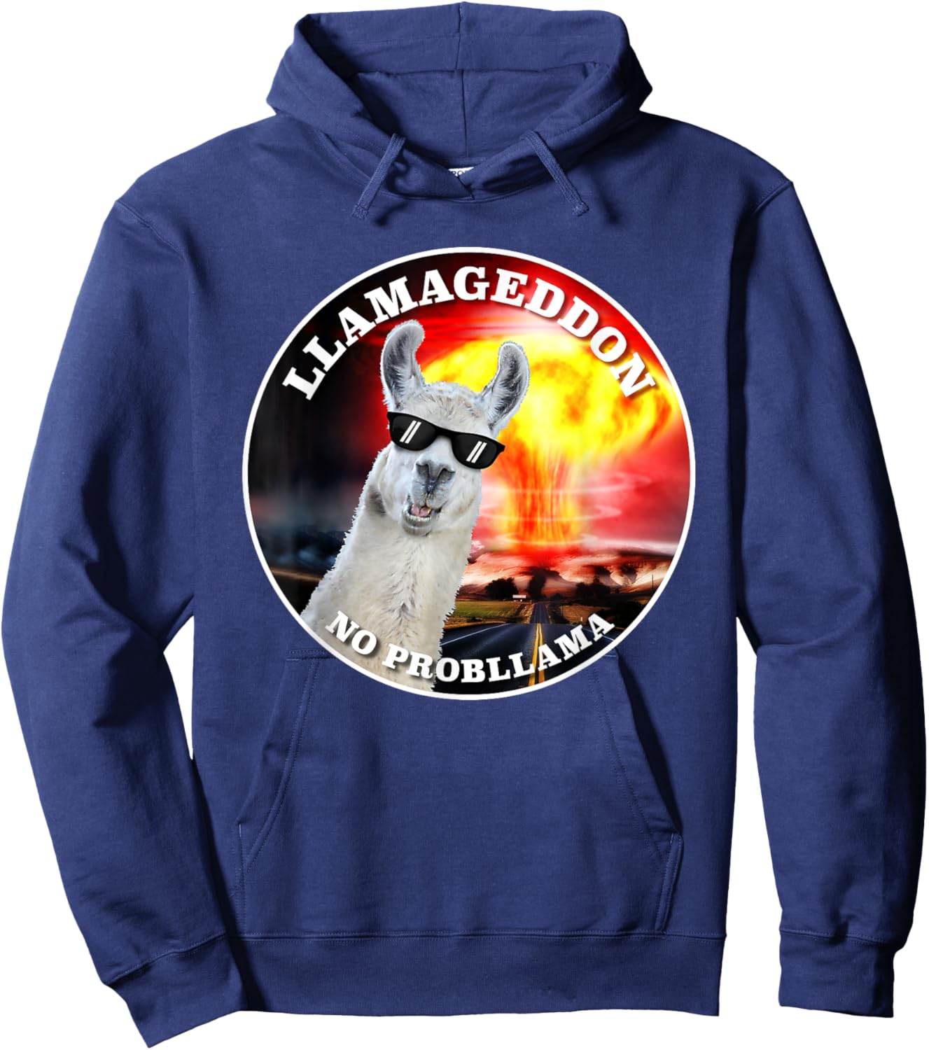 Llamageddon, no probllama cute funny graphic Hoodie - Hoodie | Navy