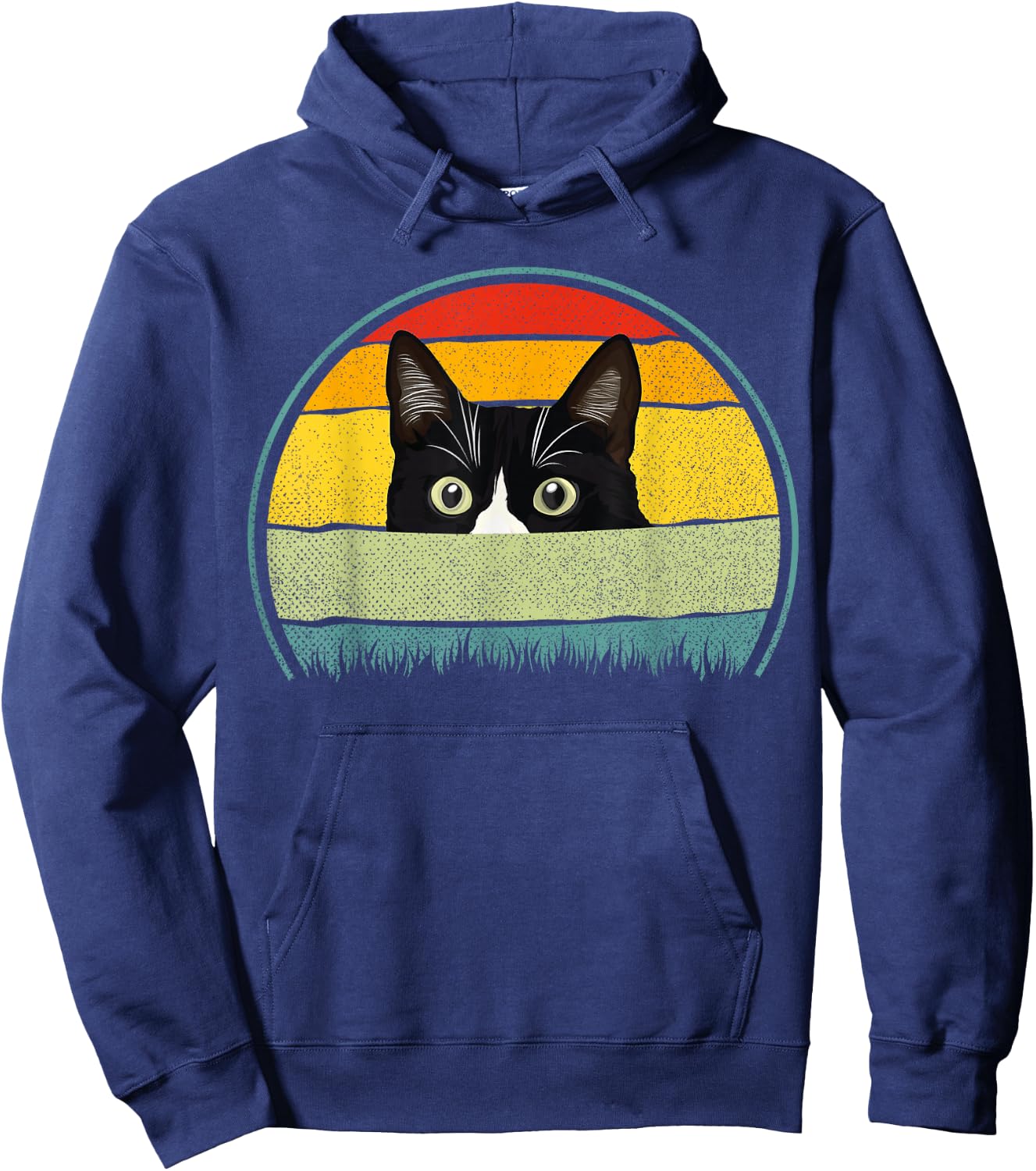 Tuxedo cat vintage retro cats loves Hoodie - Hoodie | Navy
