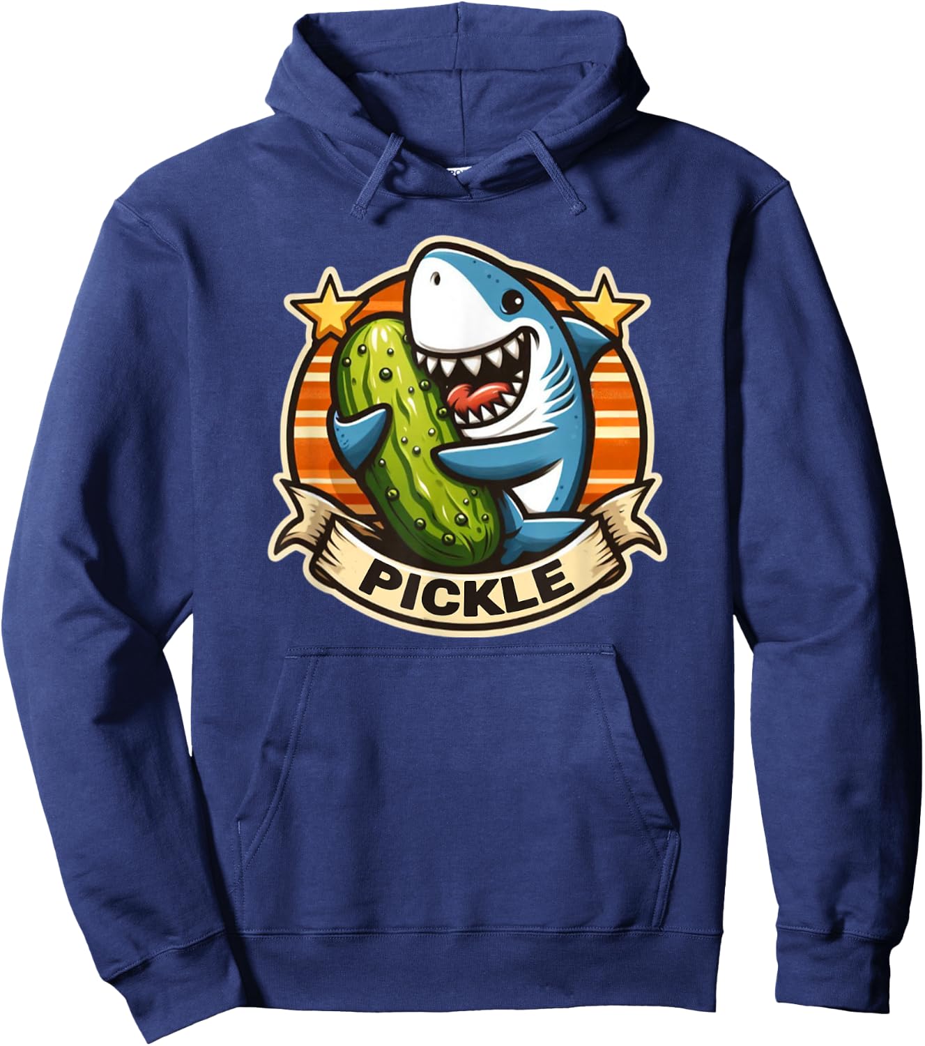 Shark Loves Pickles Vintage Hoodie - Hoodie | Navy