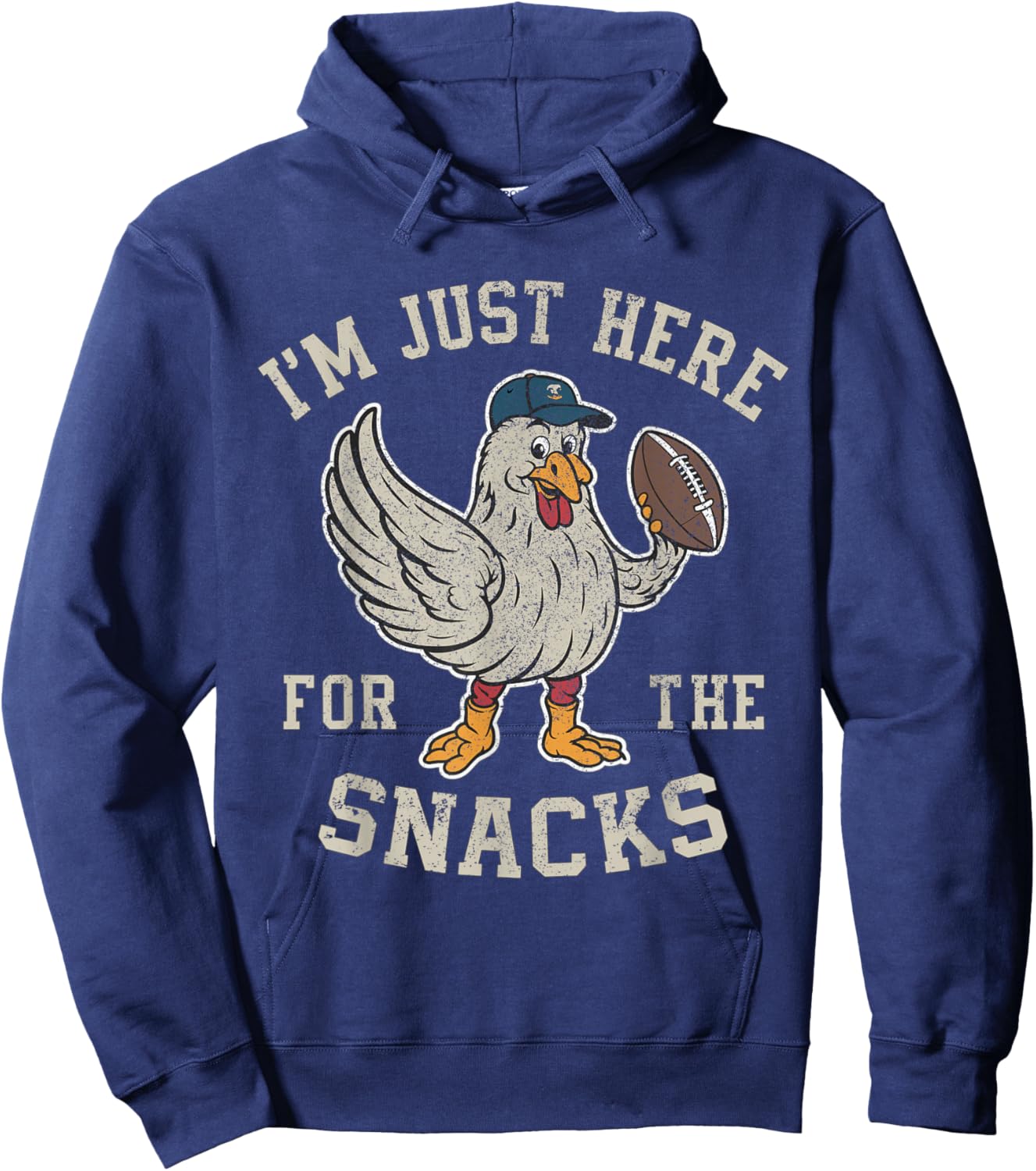 Funny I'm Just Here for The Snacks Football Hoodie - Hoodie | Navy