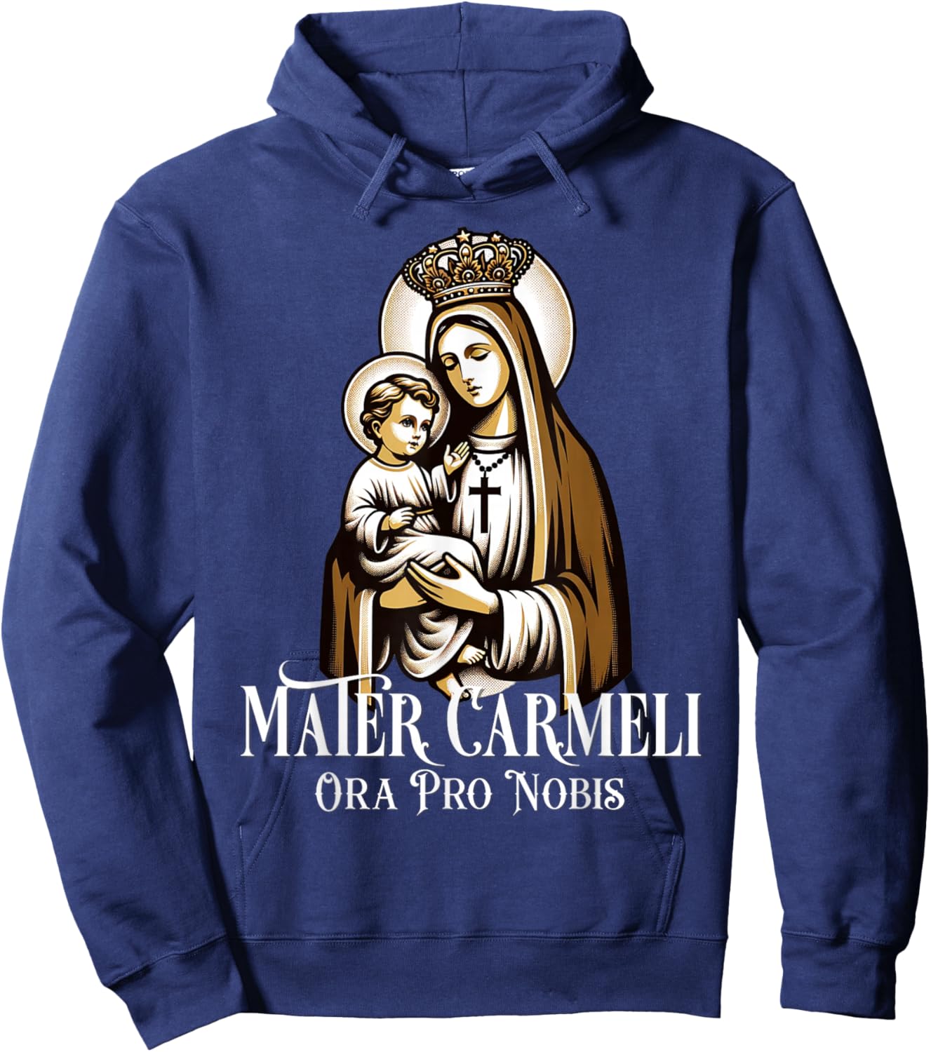 Our Lady of Mount Carmel Marian Catholic Hoodie - Hoodie | Navy