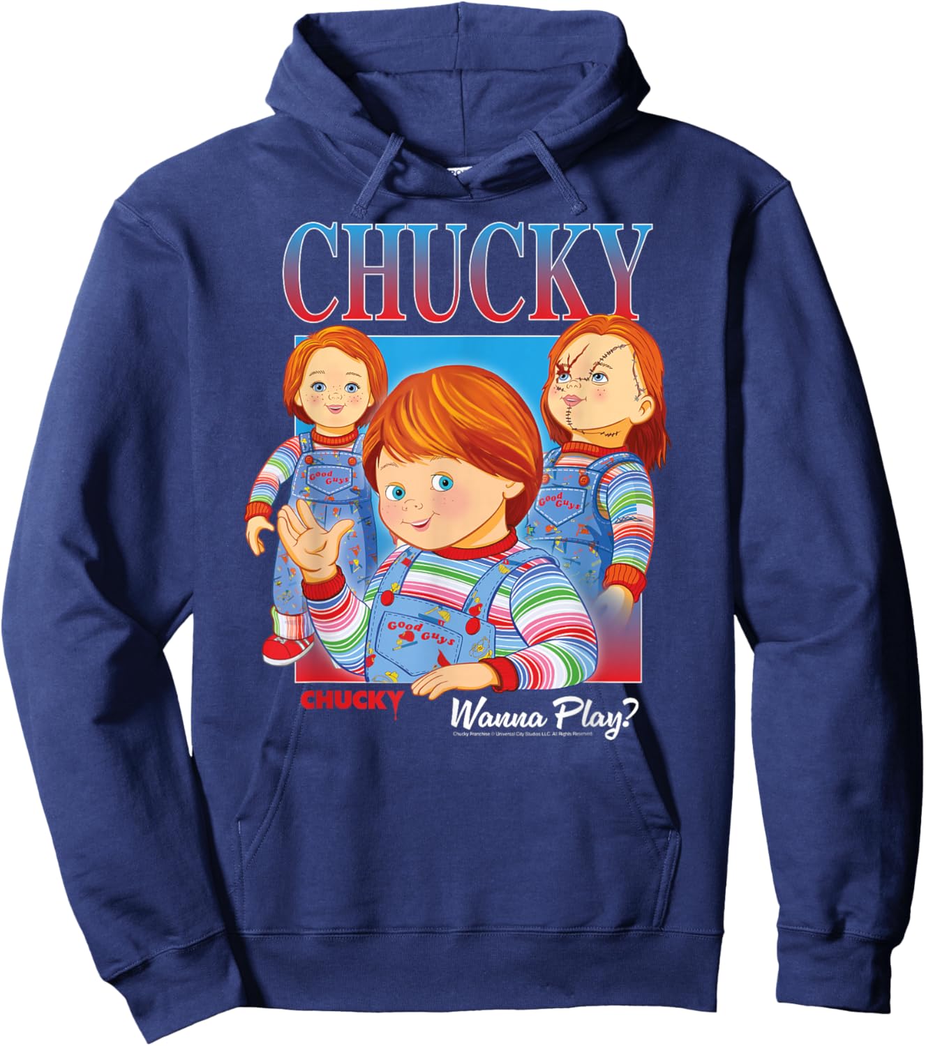 Chucky Wanna Play Vintage Hoodie - Hoodie | Navy