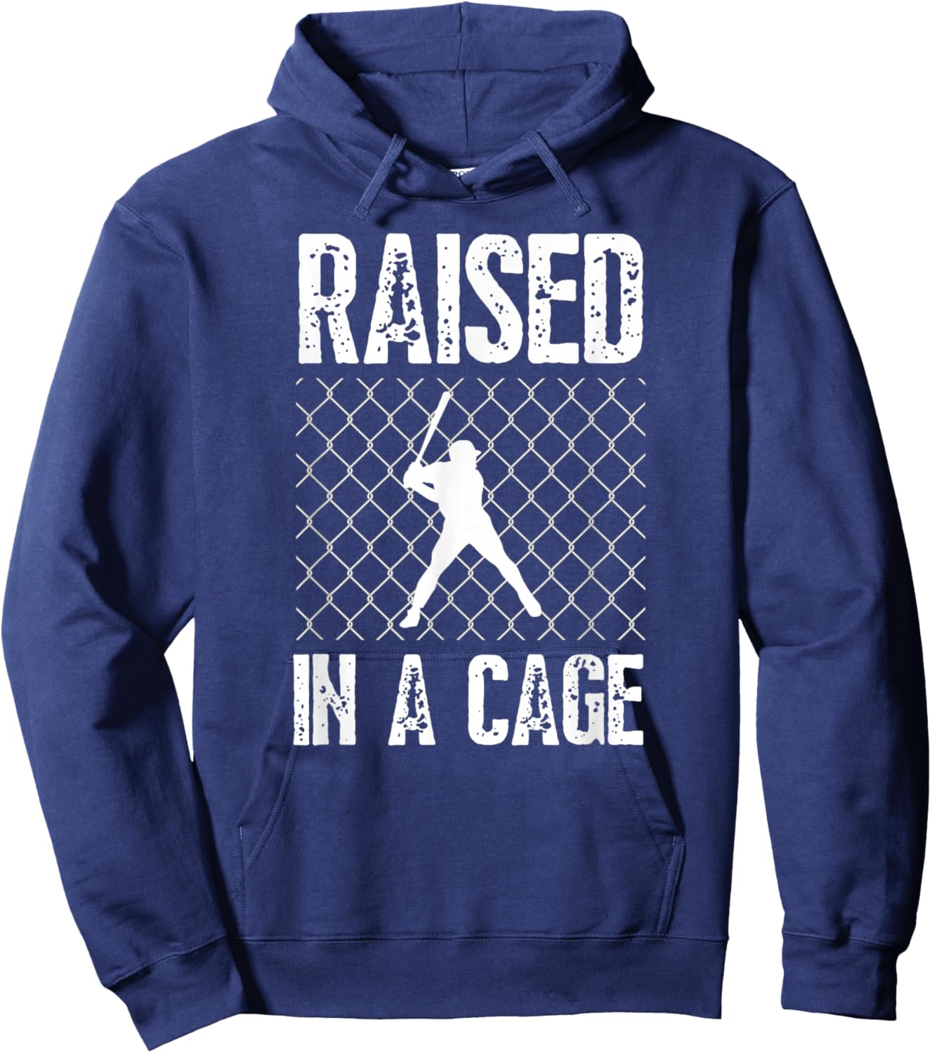 Raised In A Cage Baseball Hoodie - Hoodie | Navy