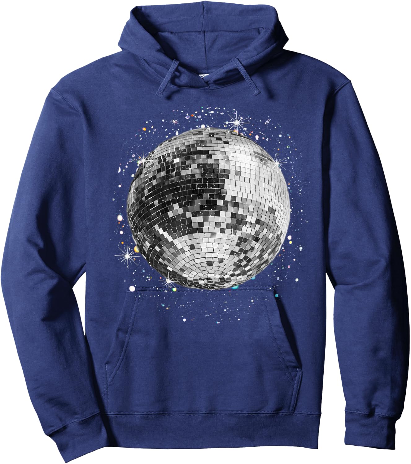 Black and White Disco Ball Club Retro Hoodie - Hoodie | Navy