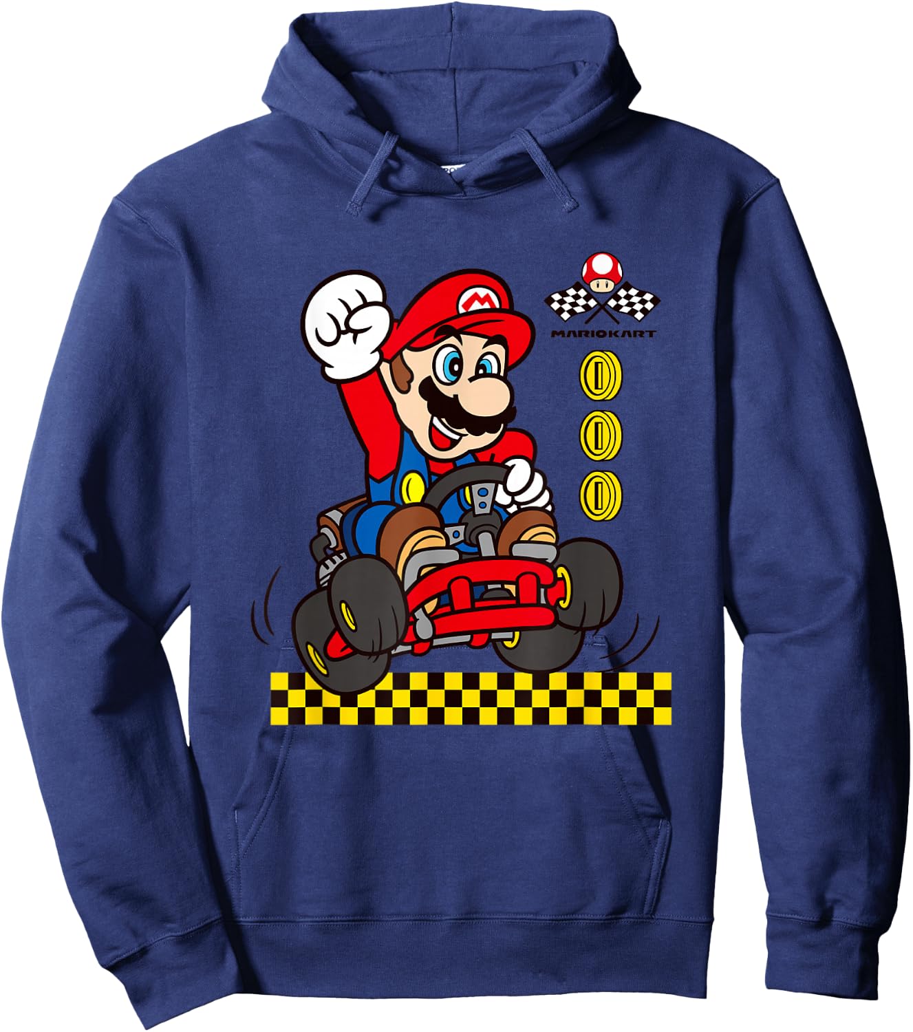 Mario Kart Gold Coin Vintage Race Car Mario Hoodie - Hoodie | Navy