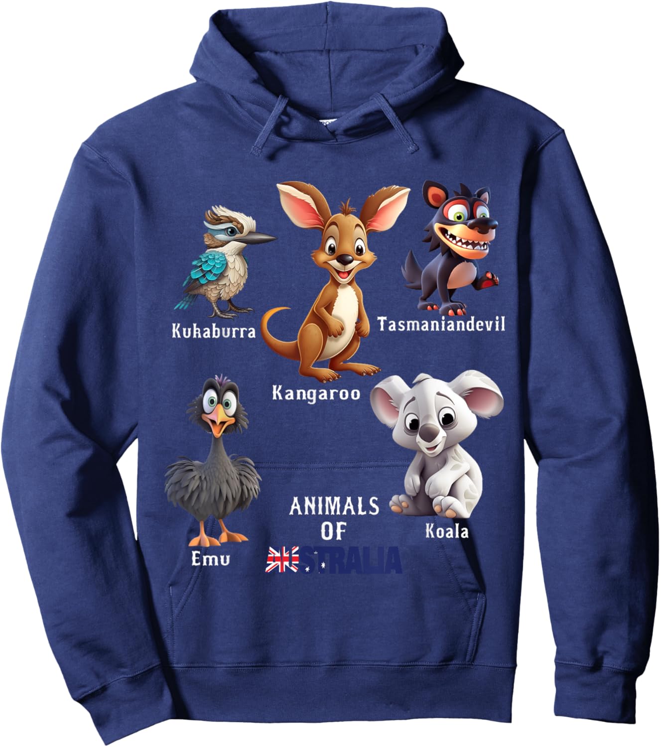 Animals Of Australia Aussie Zoology Educational Hoodie - Hoodie | Navy