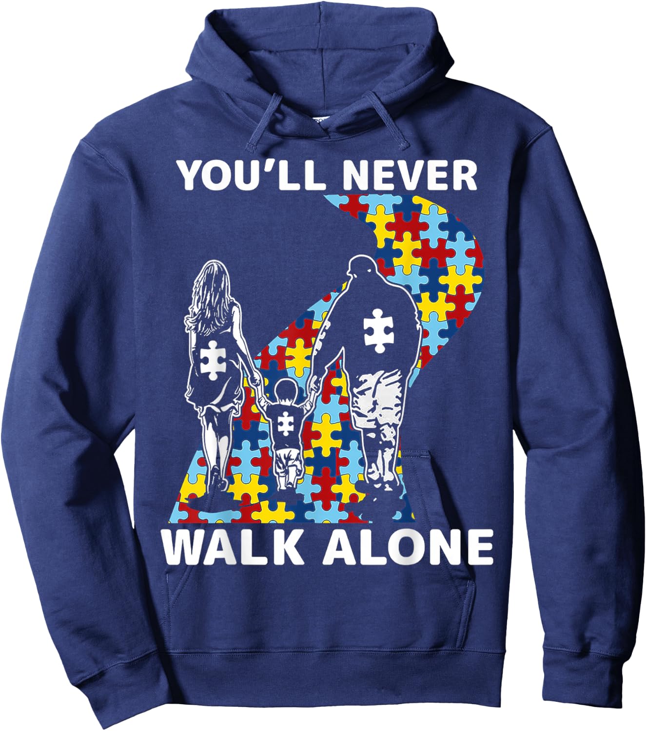 You'll Never Walk Alone Autism Awareness Hoodie - Hoodie | Navy