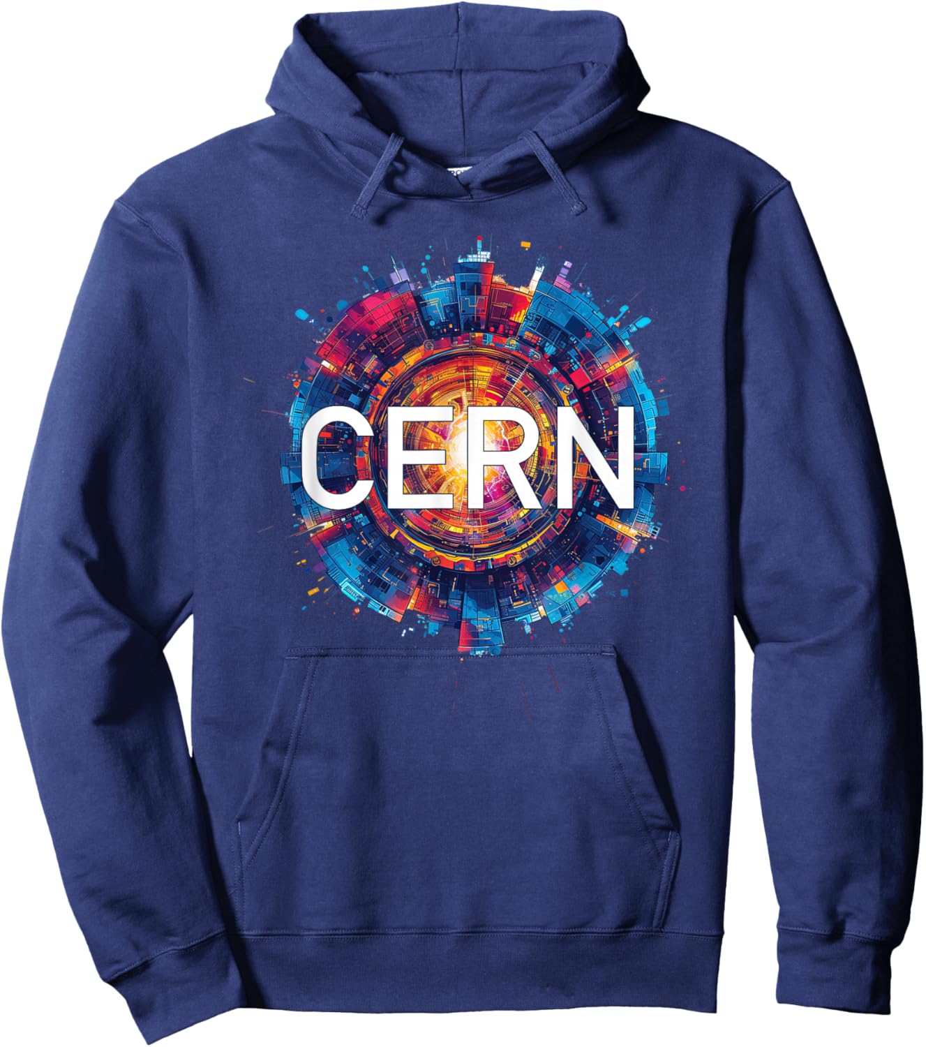 CERN Collider Abstract Hadron Enthusiast Hoodie - Hoodie | Navy