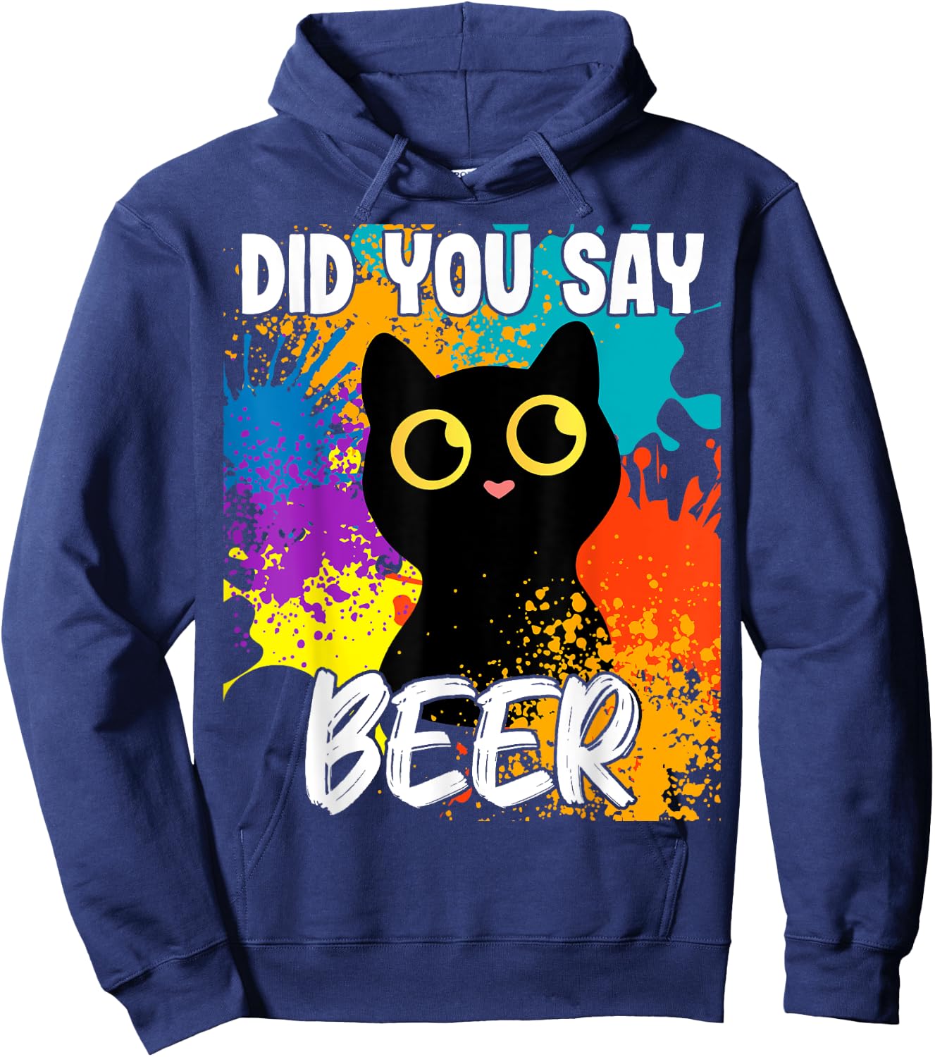 Did you say beer black cat Hoodie - Hoodie | Navy