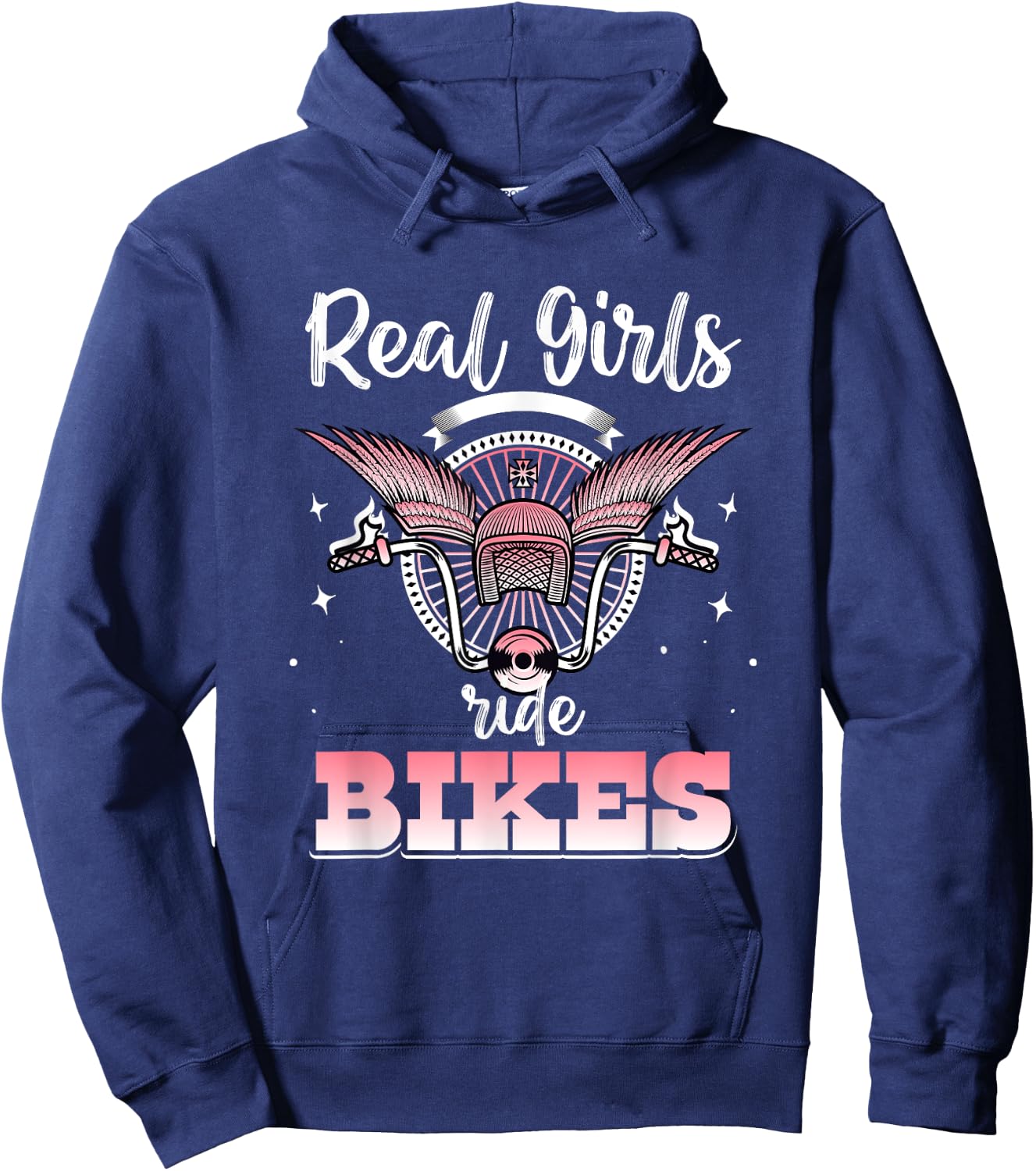 Motorcycle Biker - Real Girls ride Bikes Woman Hoodie - Hoodie | Navy