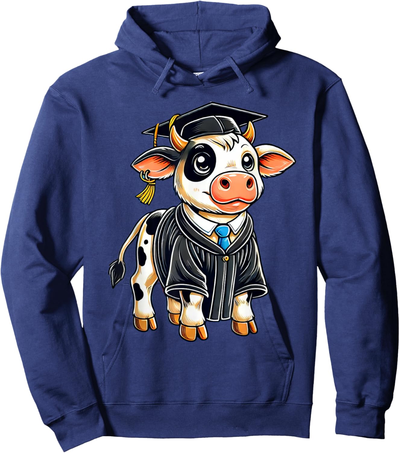 Cute Cow Graduation Hoodie - Hoodie | Navy