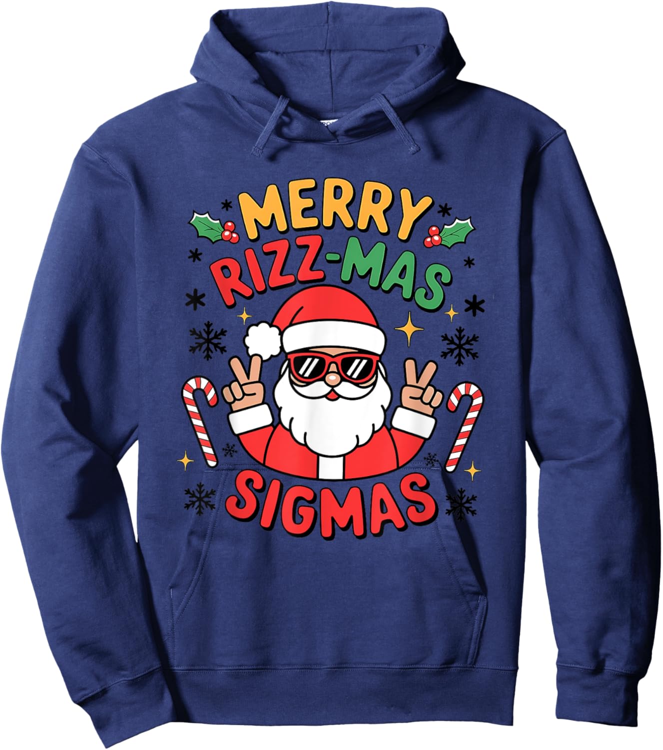 Merry Rizzmas Sigmas Funny Christmas Hoodie - Hoodie | Navy