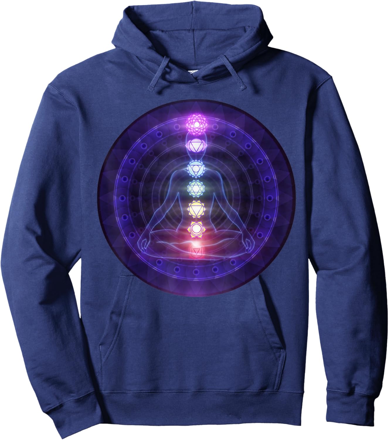Beautiful Yoga Meditation Chakra Hoodie - Hoodie | Navy