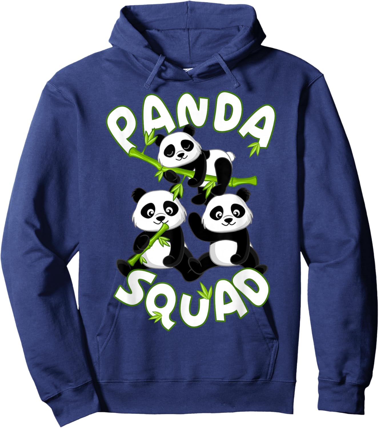 Cute Panda Family Graphic - Panda Squad Hoodie - Hoodie | Navy
