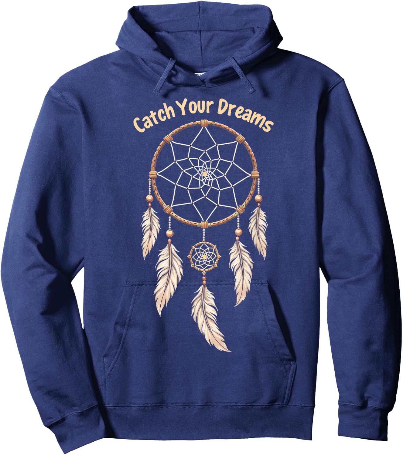 Dreamcatcher "Catch Your Dreams" Boho Hoodie - Hoodie | Navy