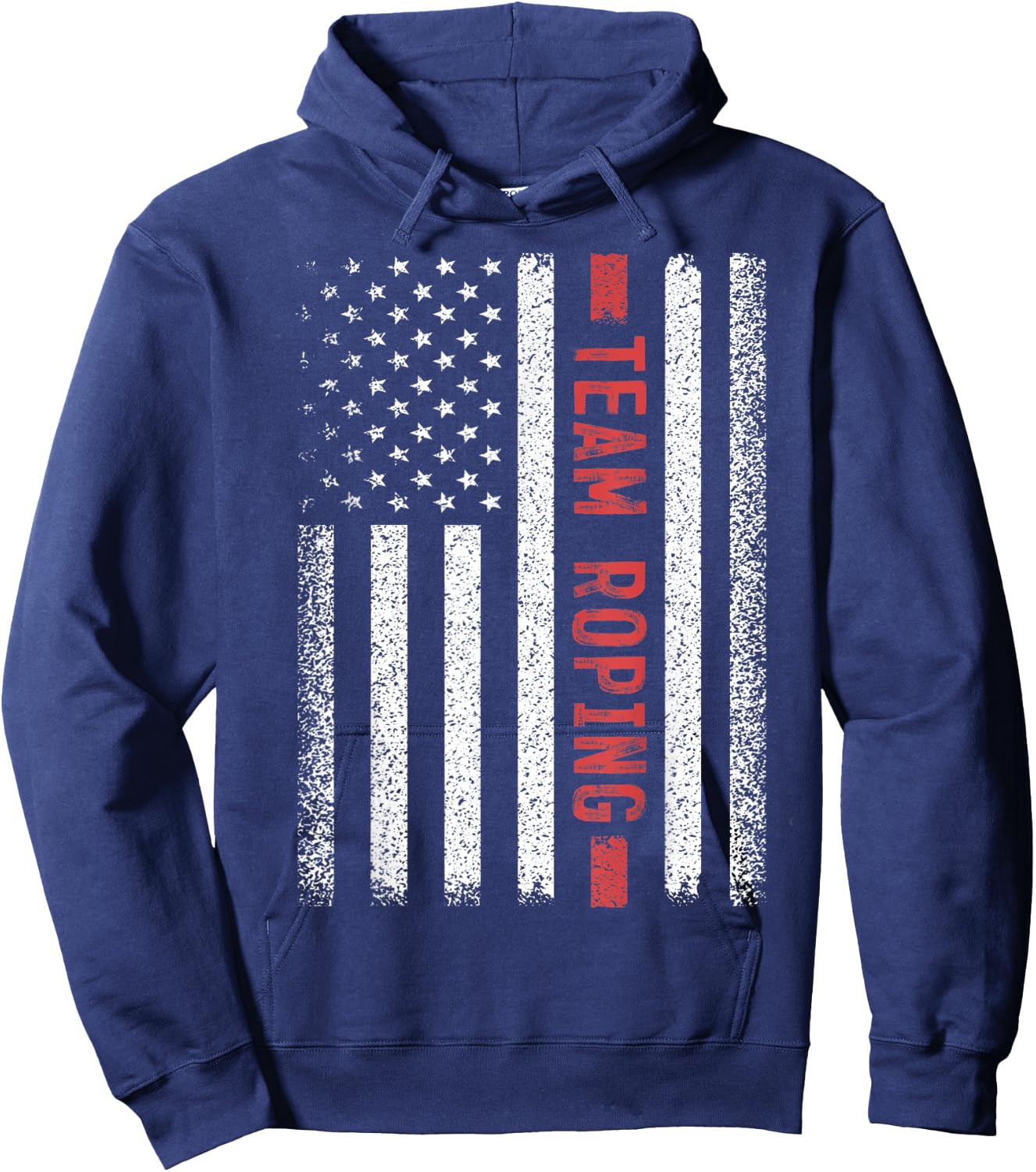 team roping American Flag 4th of July Hoodie - Hoodie | Navy