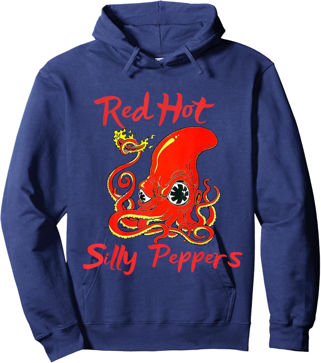 Octopus Chilli Red Hot Silly Peppers Funny Hoodie - Hoodie | Navy