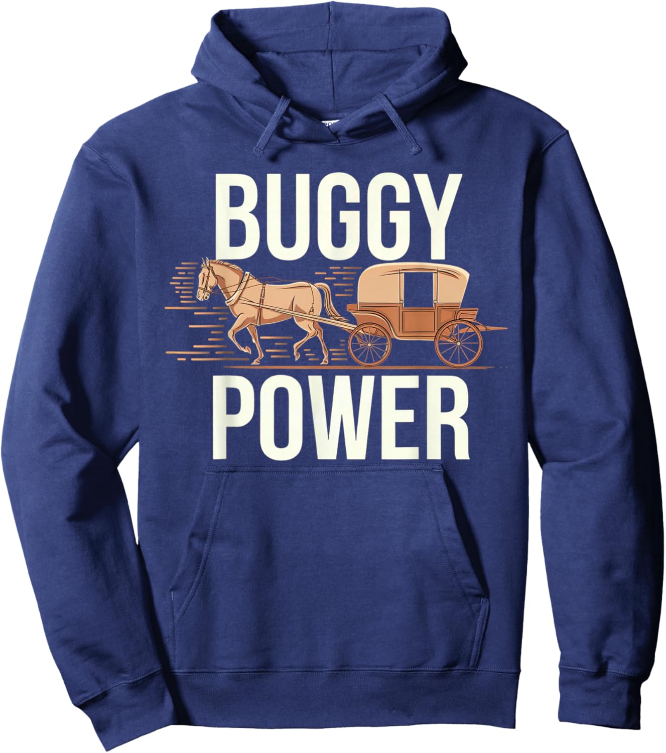 Amish Buggy – Classic Countryside Design Hoodie - Hoodie | Navy