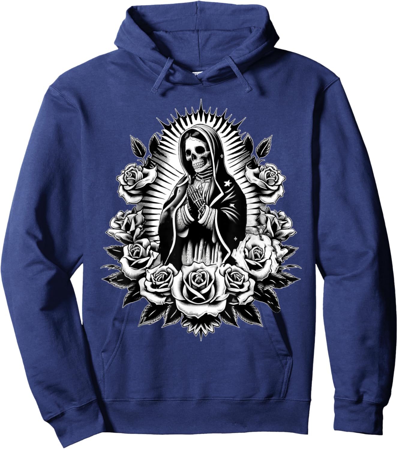 Santa Muerte Mexican Floral Saint Death Hoodie - Hoodie | Navy