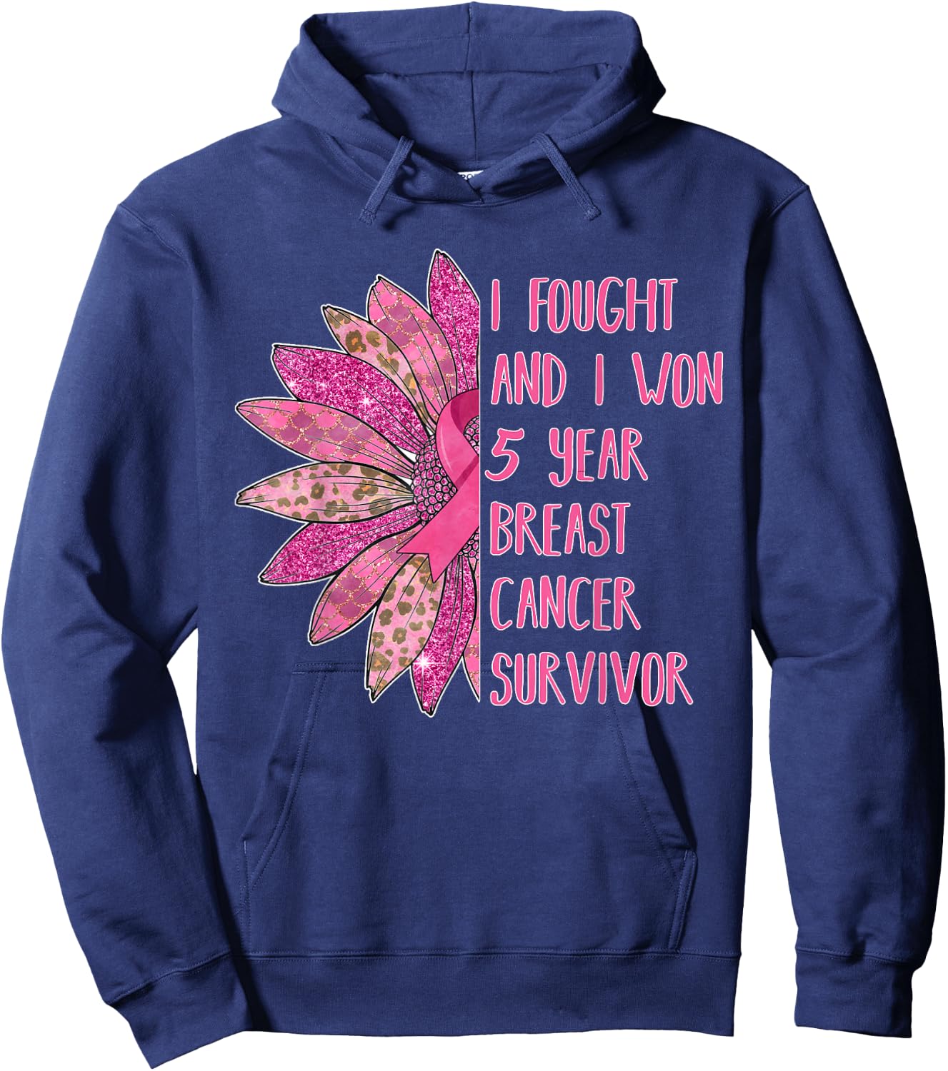 5 Years Breast Cancer Free Survivor Hoodie - Hoodie | Navy