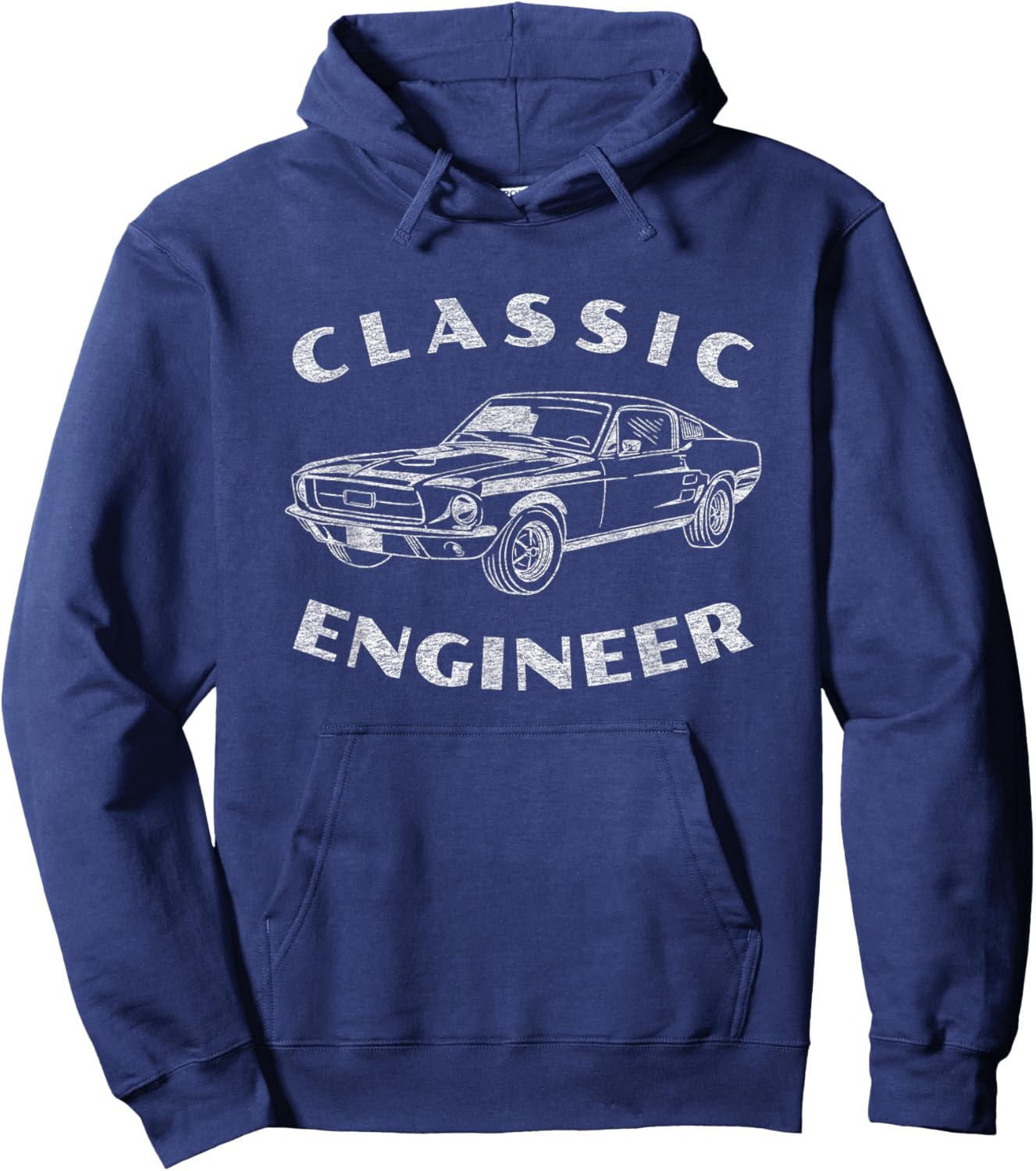 Funny Engineer Engineering Classic Car Graphic Hoodie - Hoodie | Navy