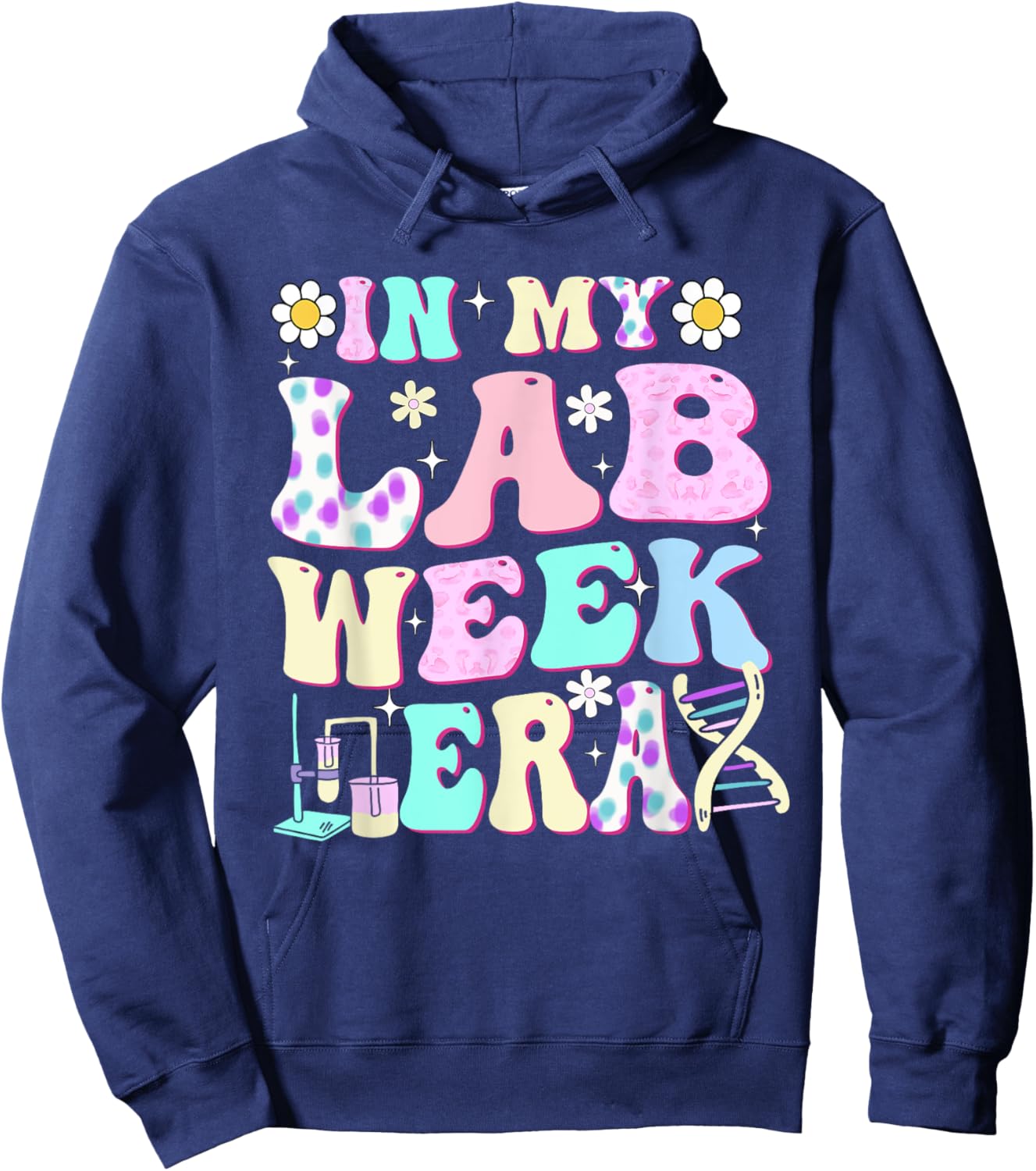 In My Lab Week Era Groovy Lab Week Party Hoodie - Hoodie | Navy