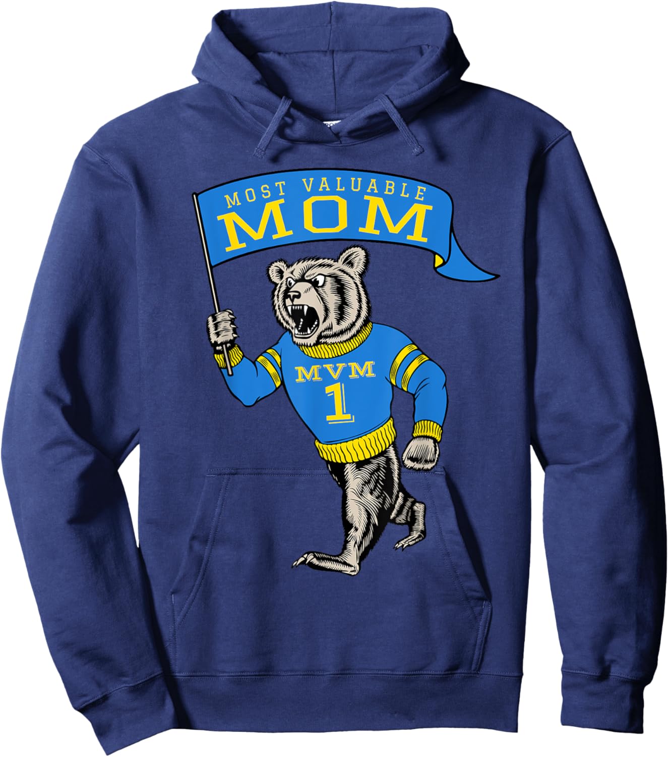 Cute Mom Most Valuable Number 1 Funny Saying Hoodie - Hoodie | Navy