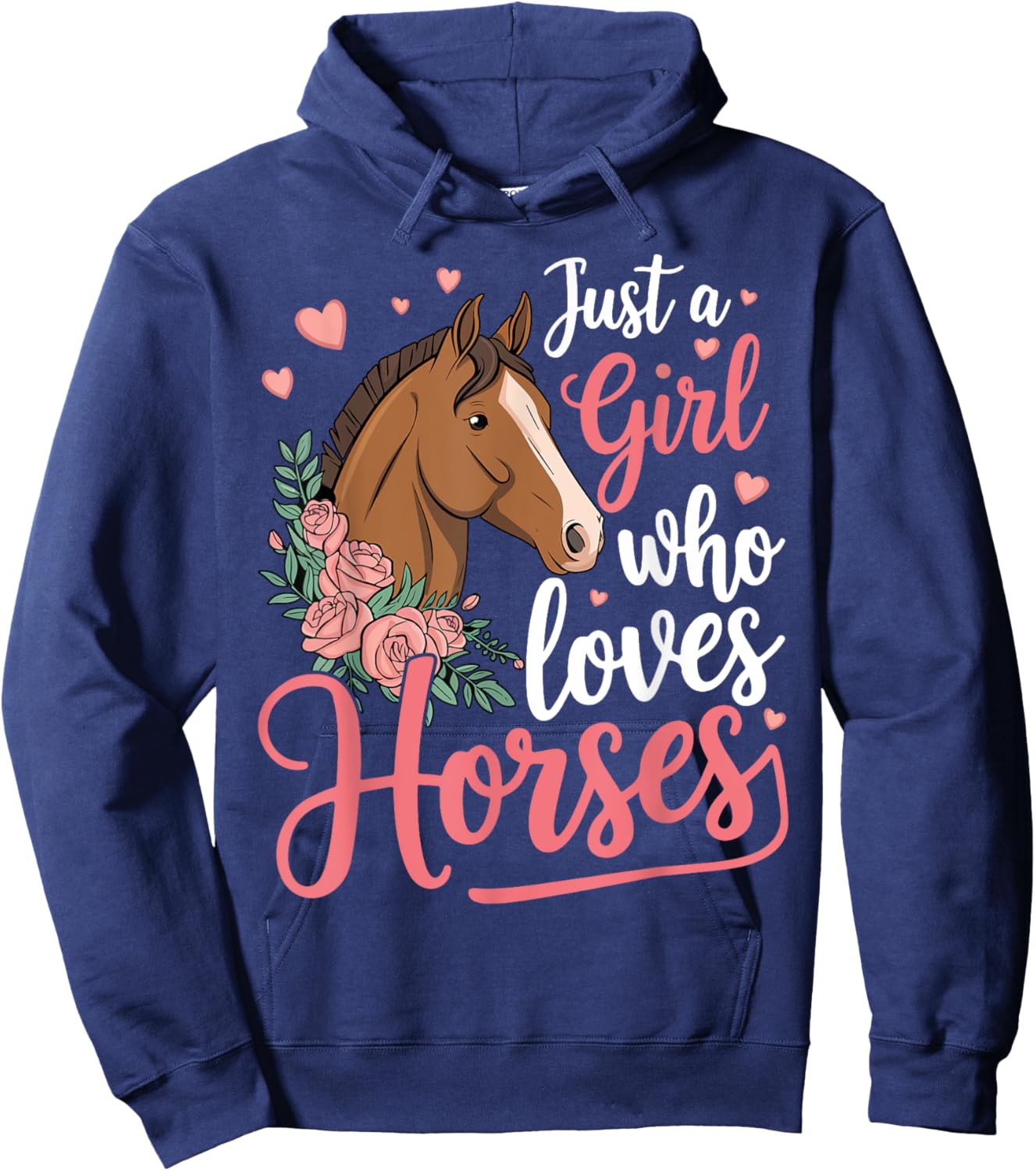 Just A Girl Who Loves Horses Horse Hoodie - Hoodie | Navy