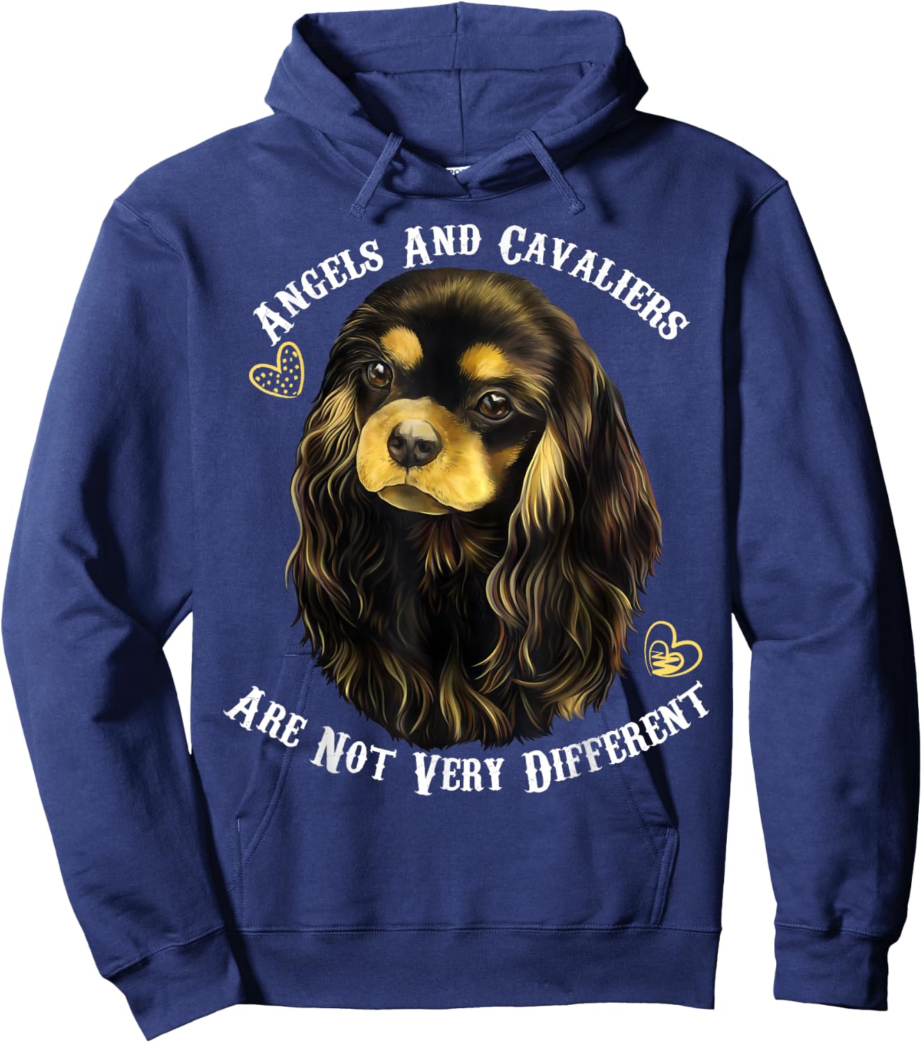 Black and Tan, Cavalier King Charles Spaniel Hoodie - Hoodie | Navy