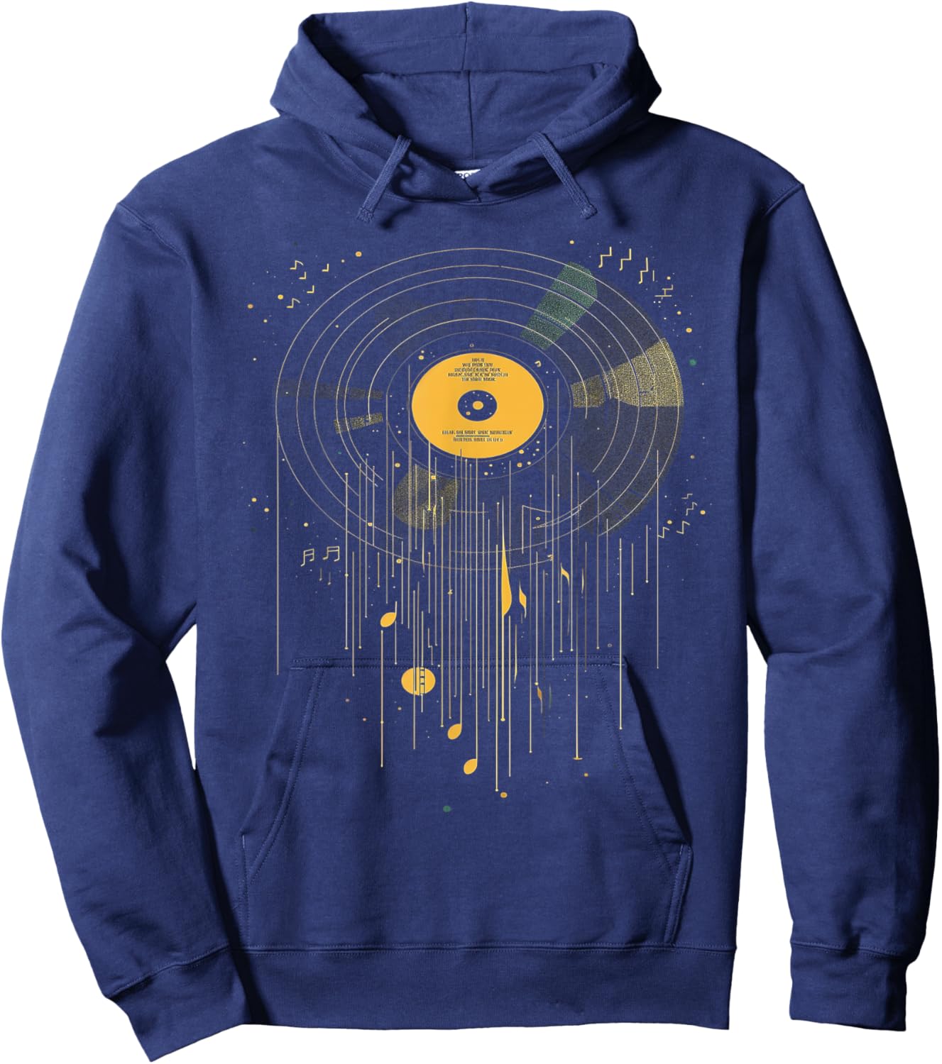 Vinyl Record Music Hoodie - Hoodie | Navy
