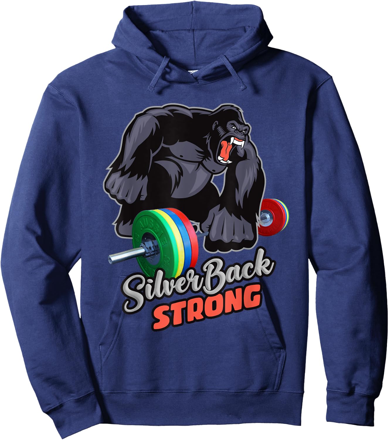 Silverback Strong - Gorilla - Gym Work Out Hoodie - Hoodie | Navy